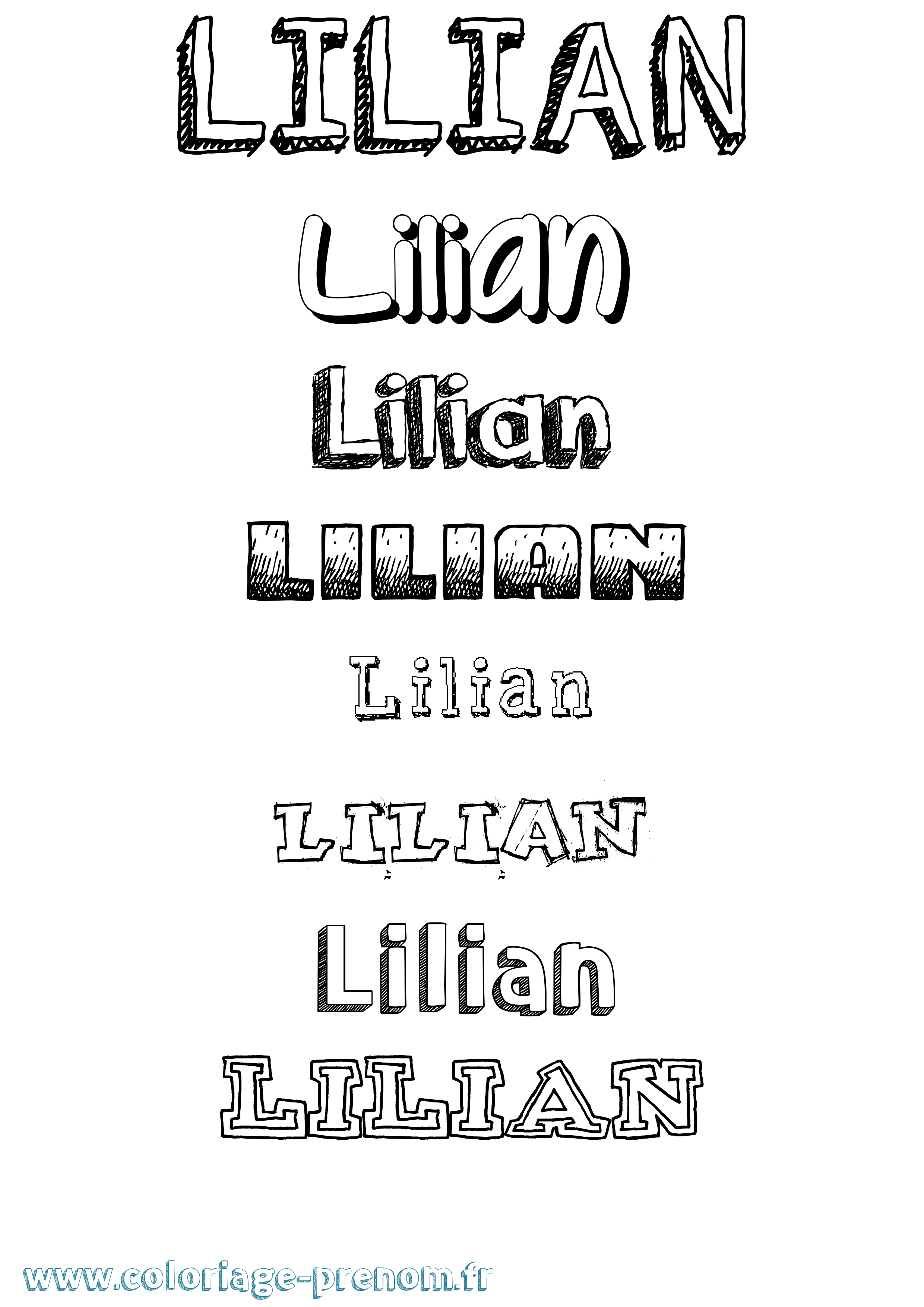 Coloriage Lilian Dessiné Coloriage prénom Lilian Dessiné