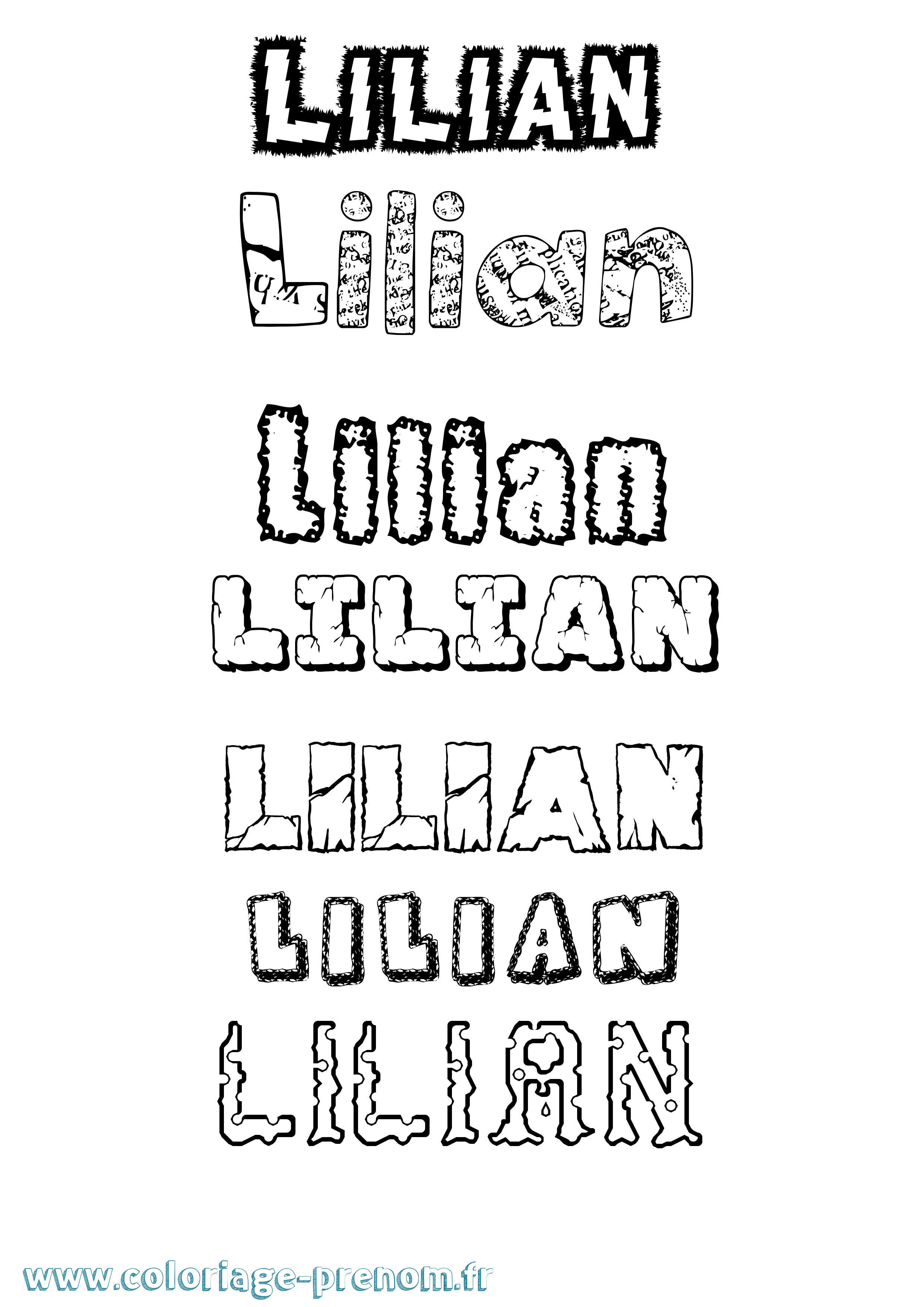 Coloriage Lilian Destructuré Coloriage prénom Lilian Destructuré