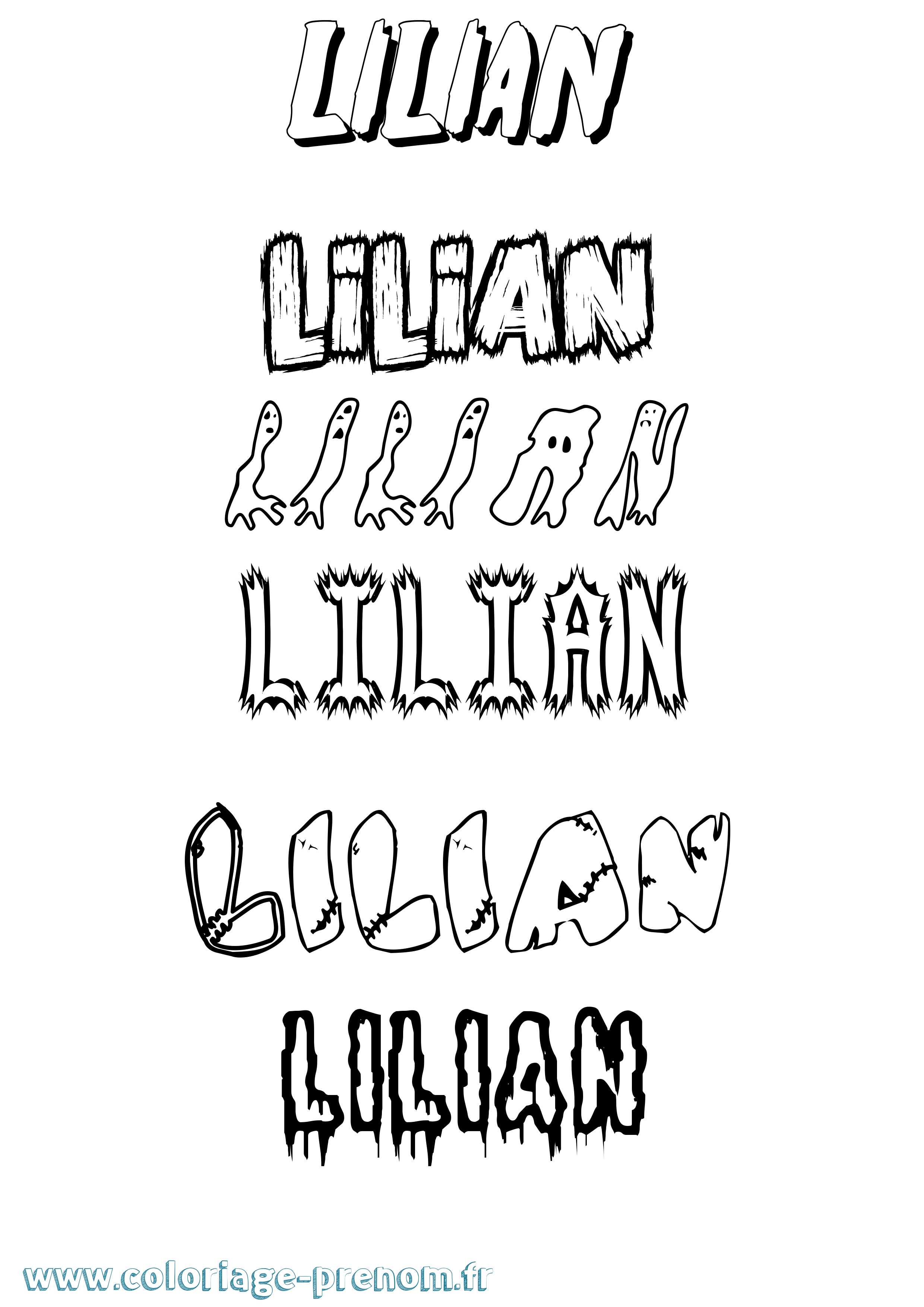 Coloriage prénom Lilian Frisson