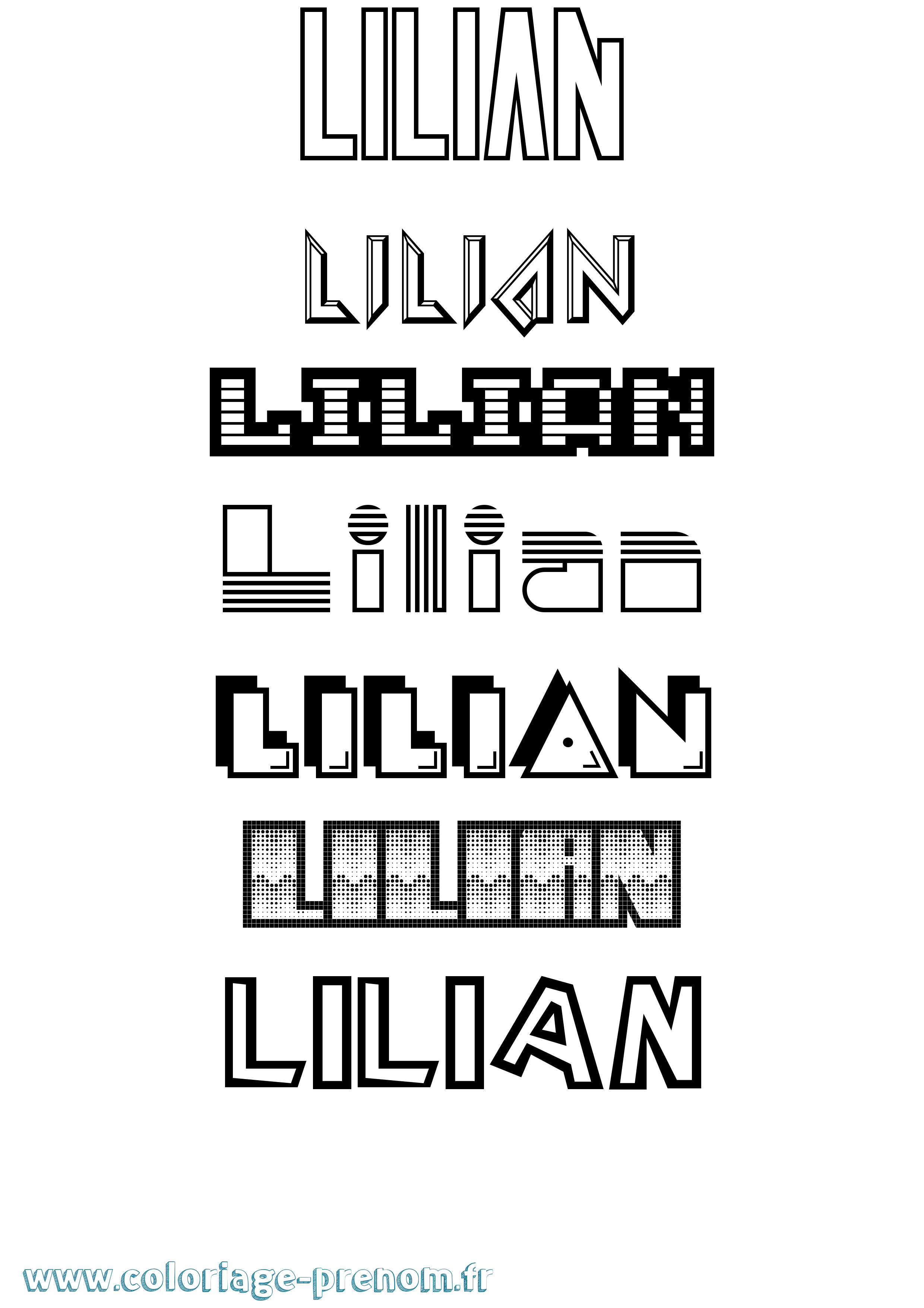 Coloriage prénom Lilian Jeux Vidéos
