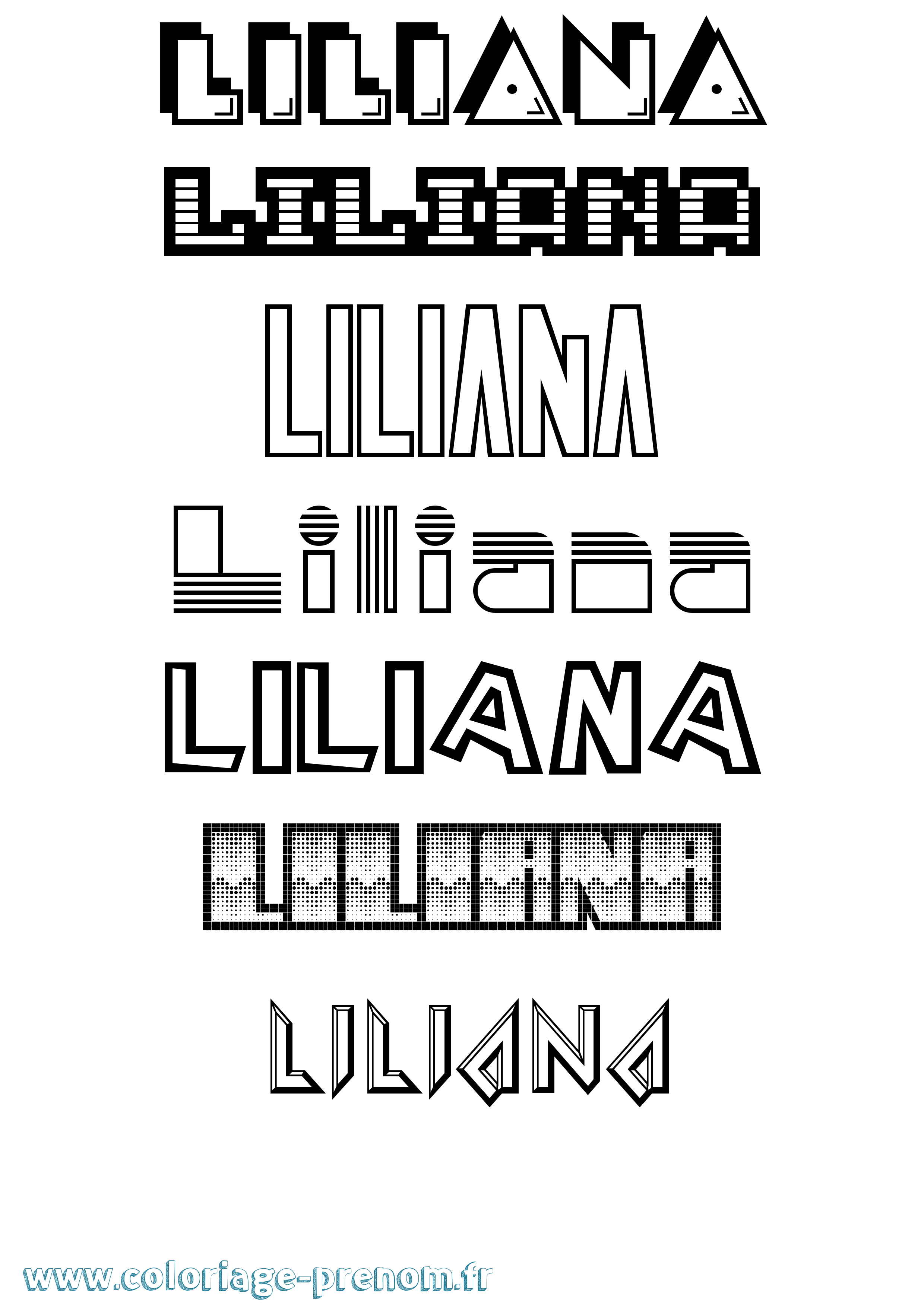 Coloriage prénom Liliana Jeux Vidéos