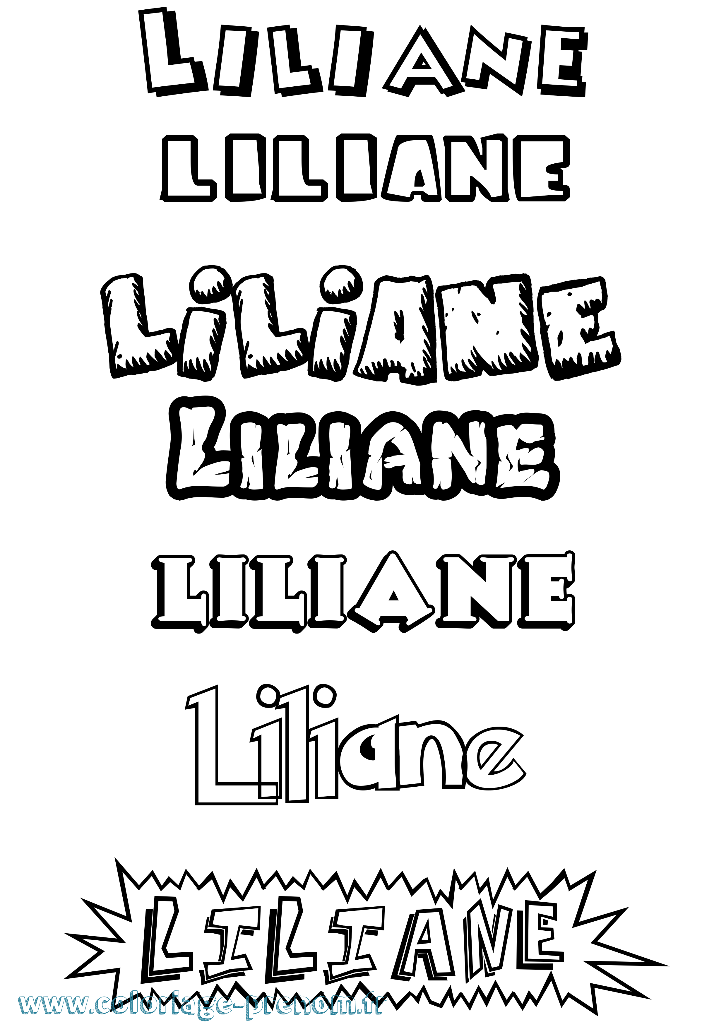 Coloriage Liliane Coloriage prénom Liliane