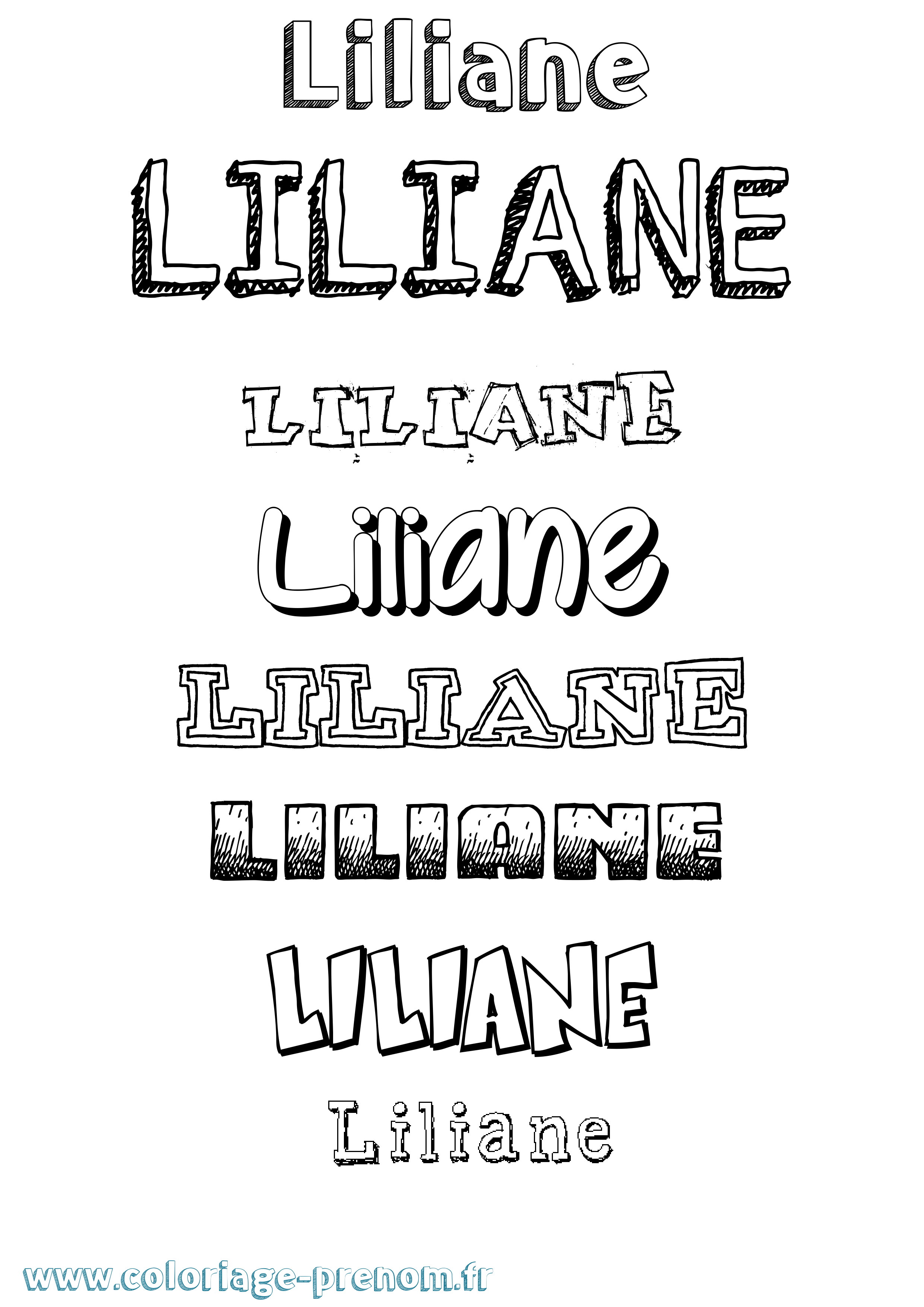 Coloriage Liliane Coloriage prénom Liliane