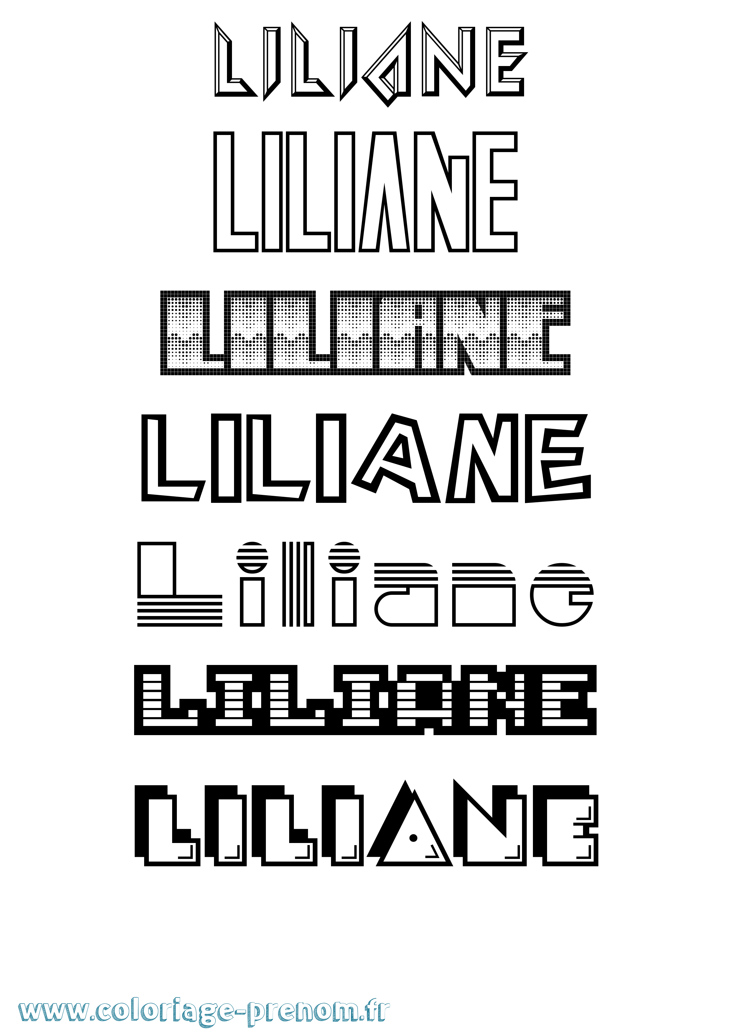 Coloriage Liliane Coloriage prénom Liliane