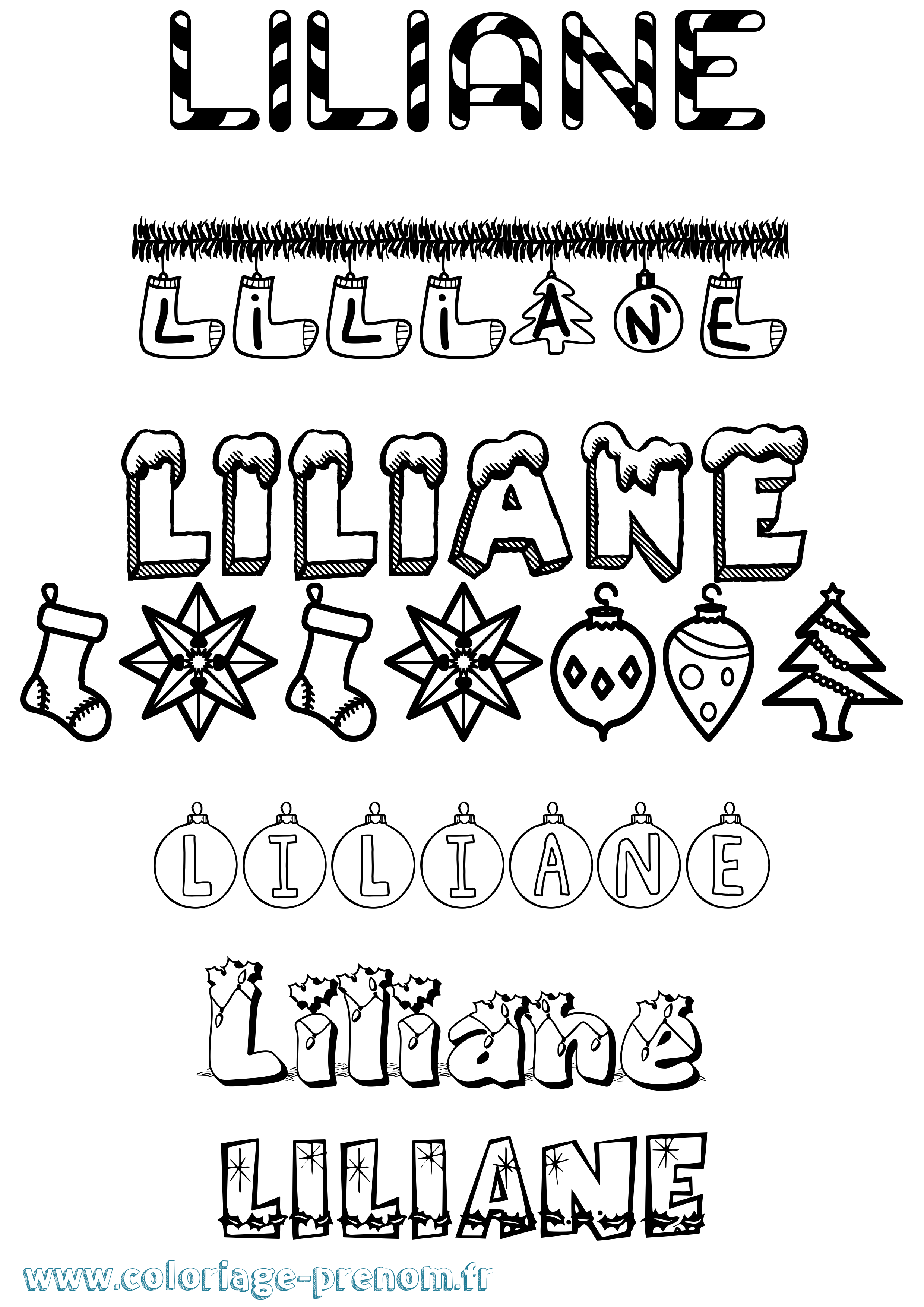 Coloriage Liliane Coloriage prénom Liliane