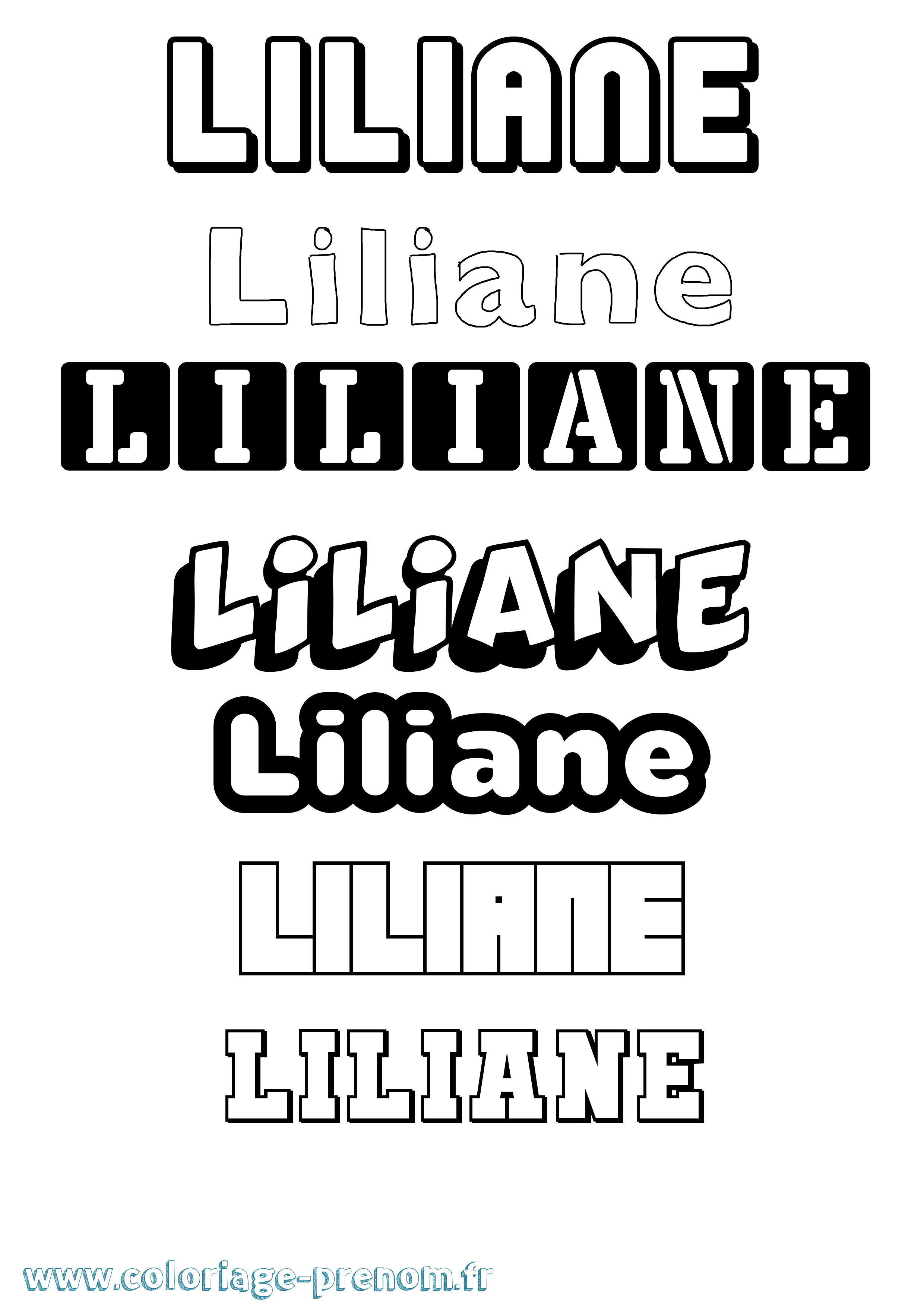Coloriage prénom Liliane