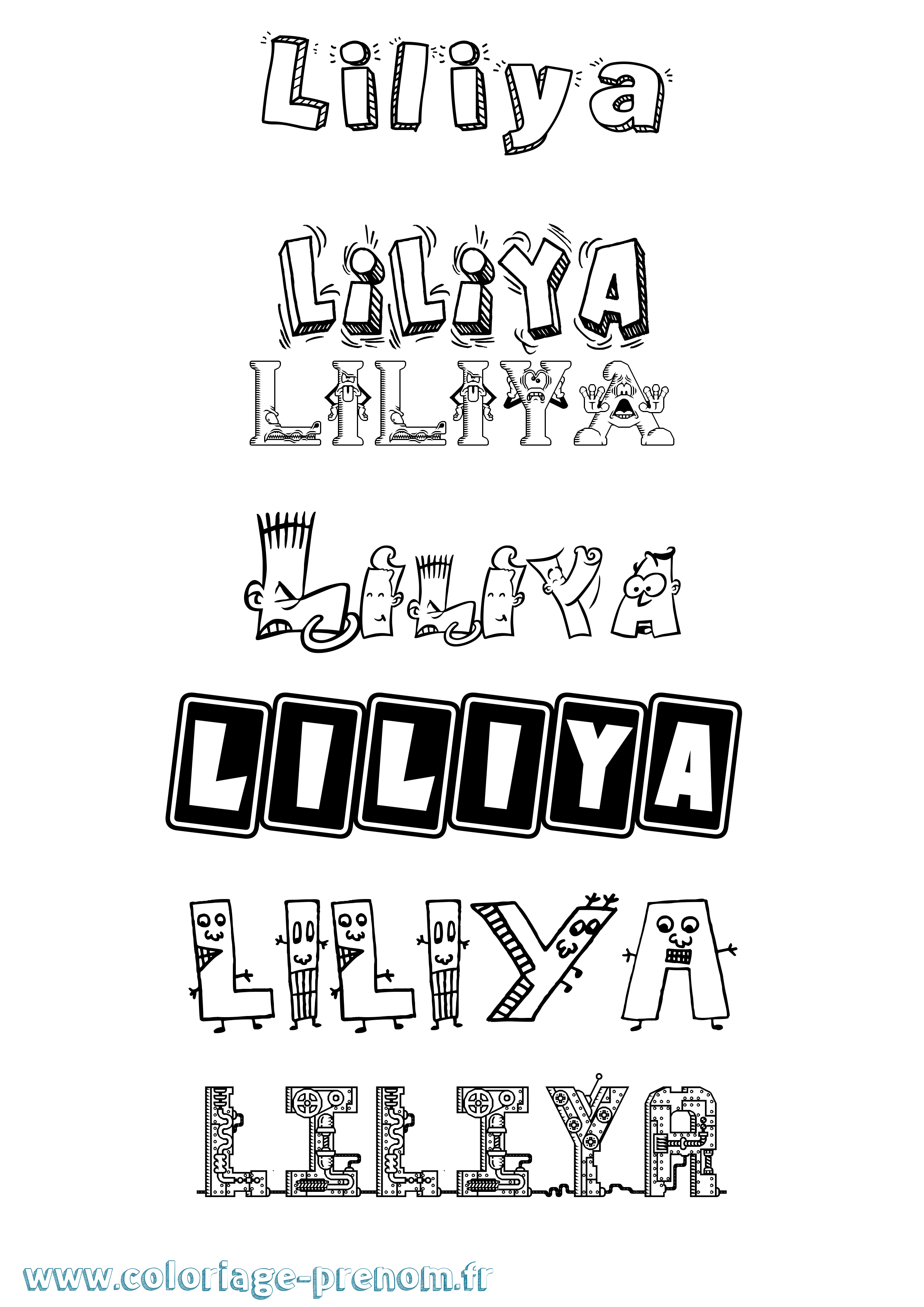 Coloriage Liliya Fun Coloriage prénom Liliya Fun