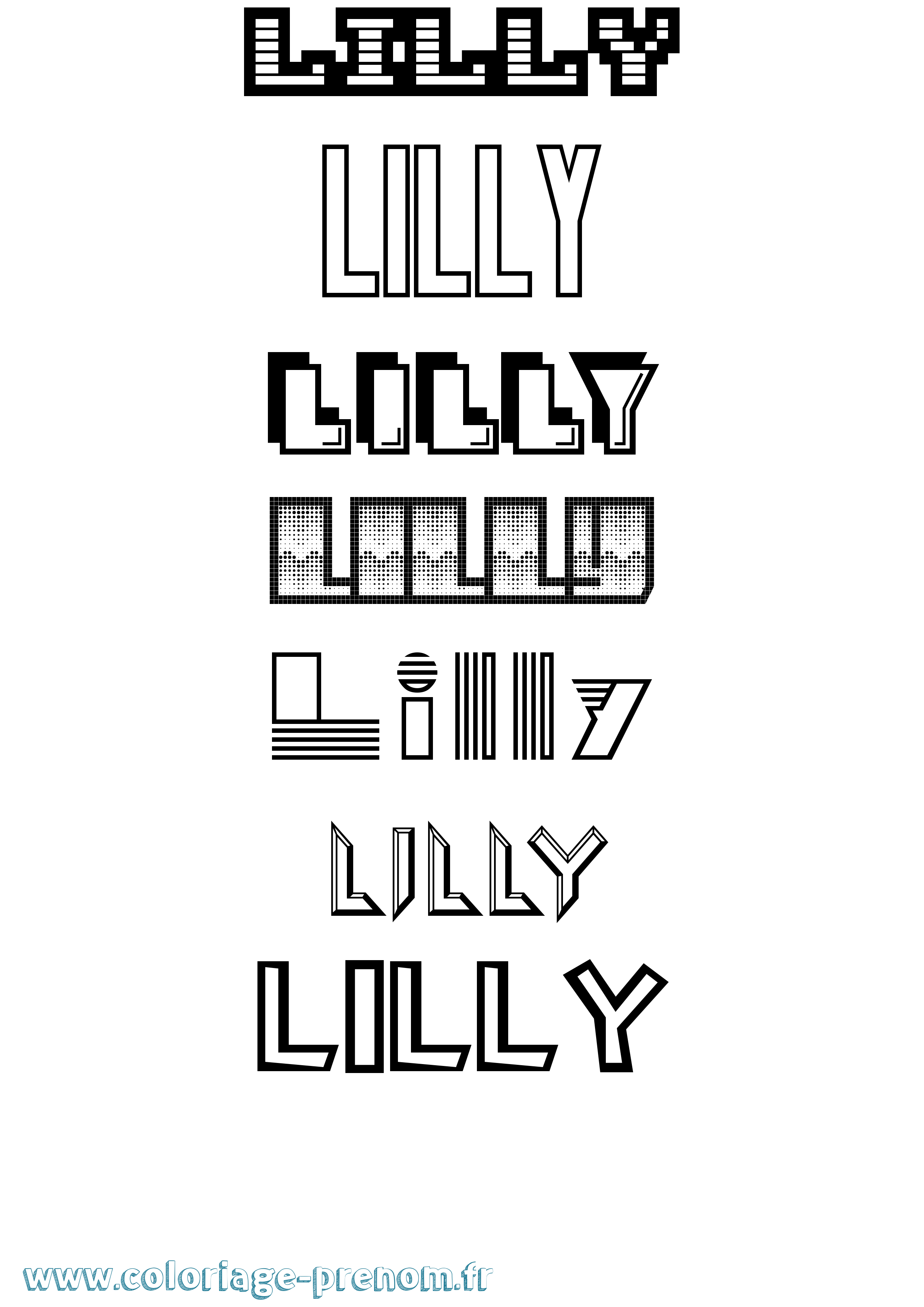 Coloriage prénom Lilly Jeux Vidéos