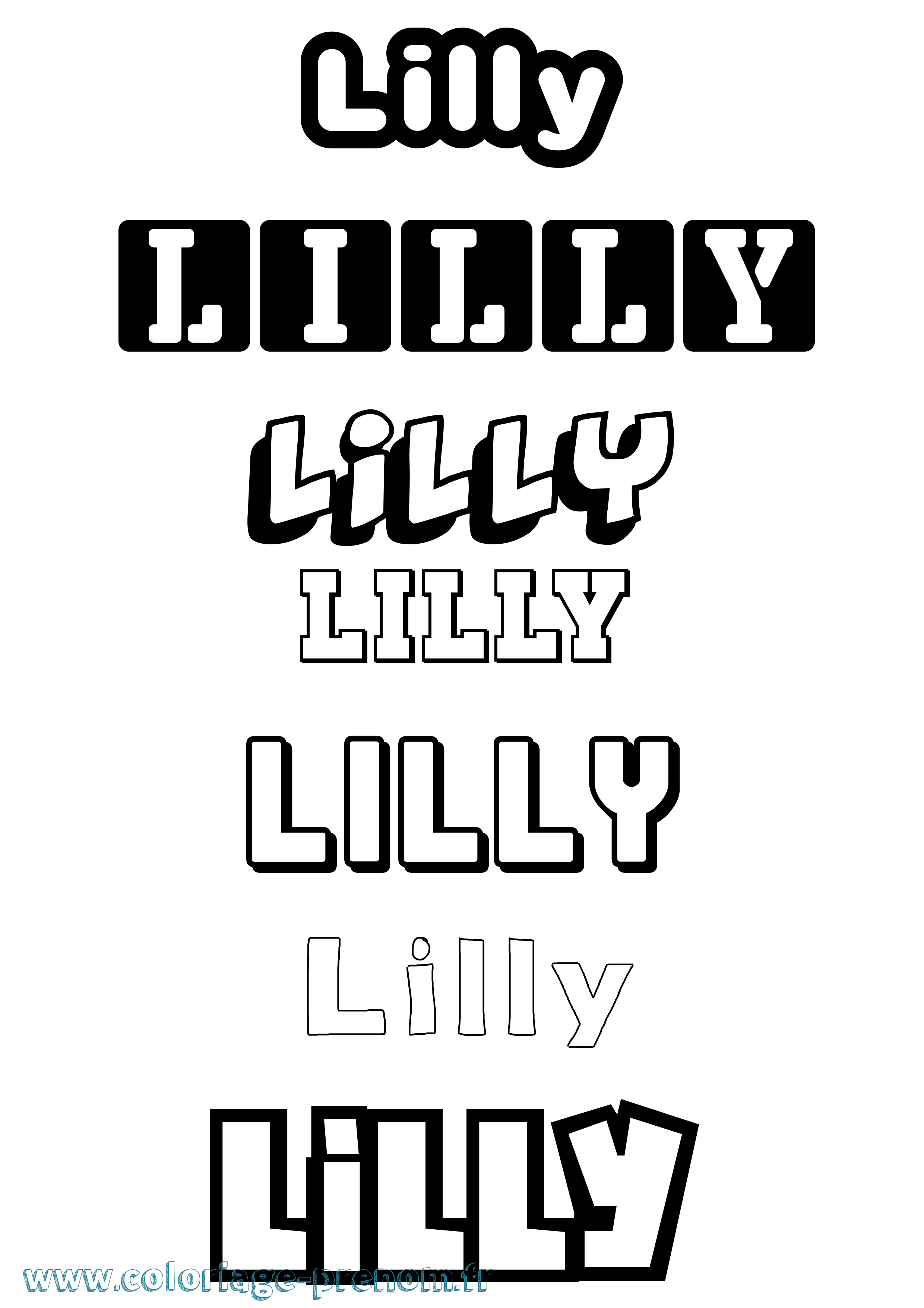 Coloriage prénom Lilly Simple