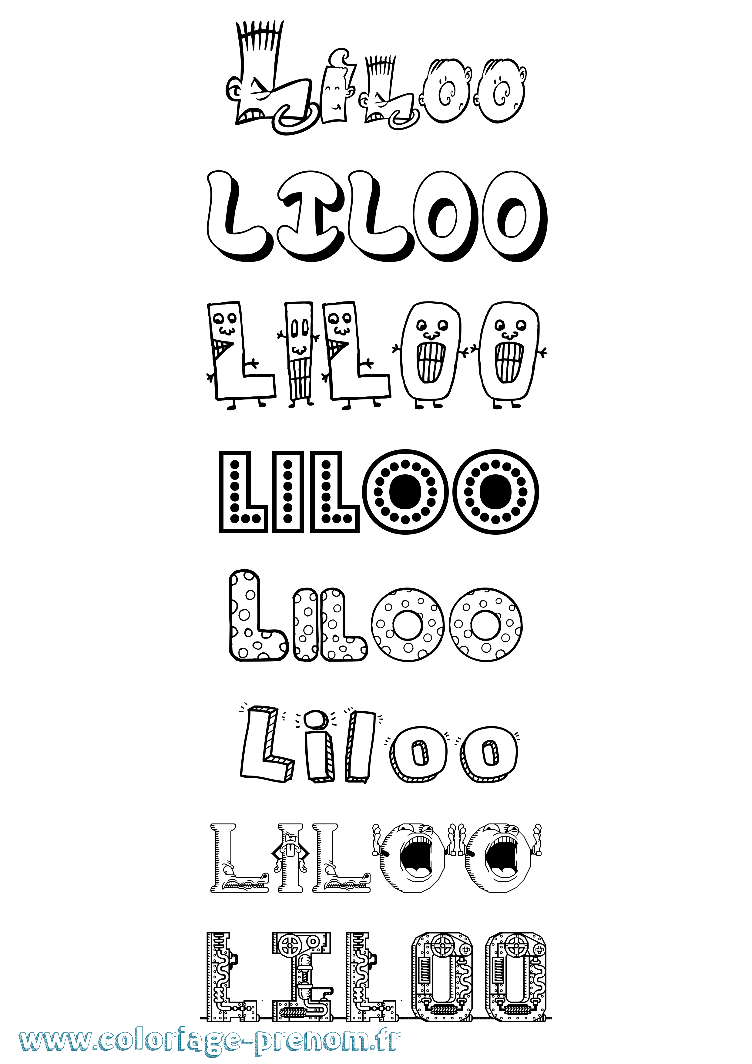 Coloriage prénom Liloo Fun