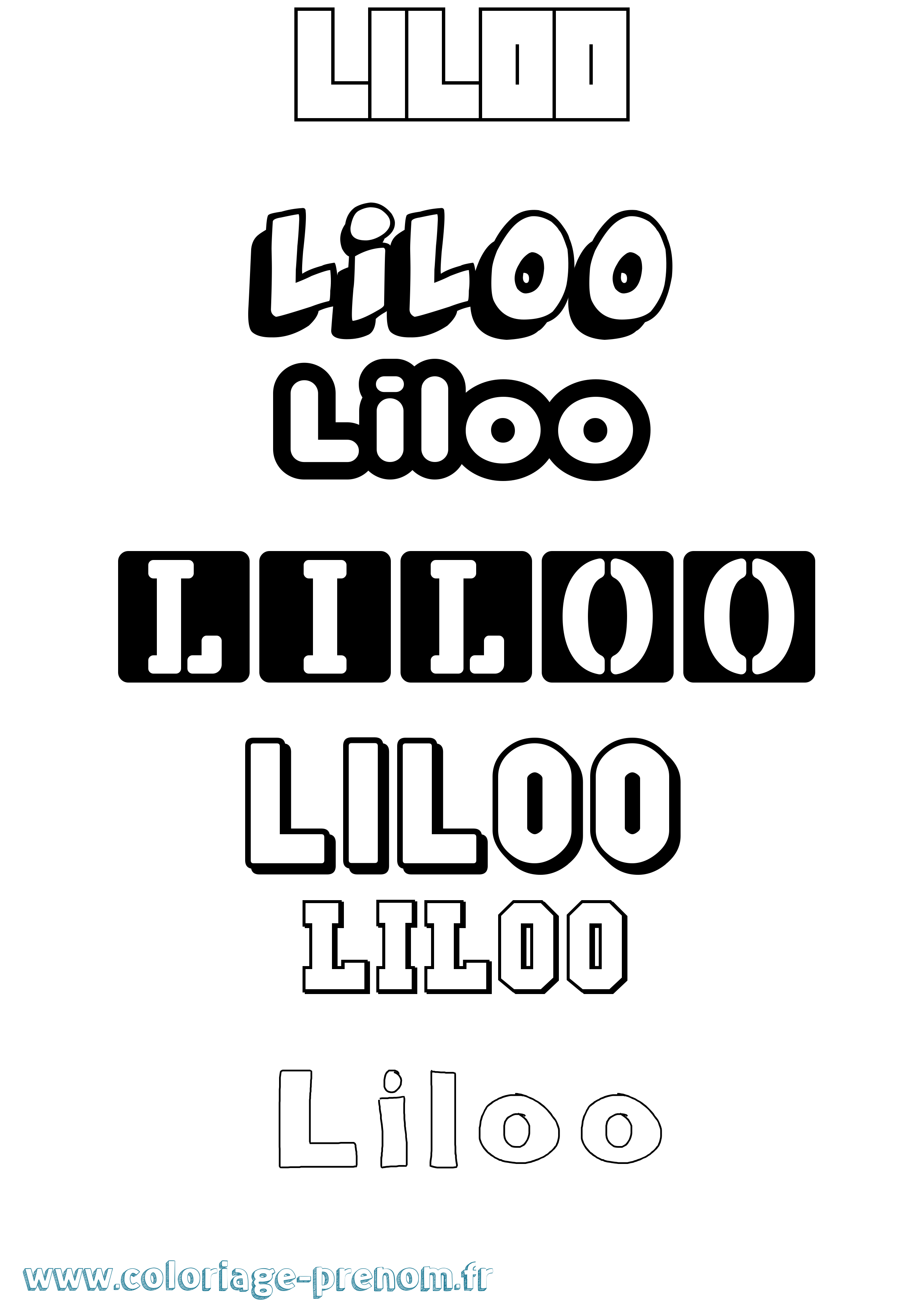 Coloriage prénom Liloo Simple
