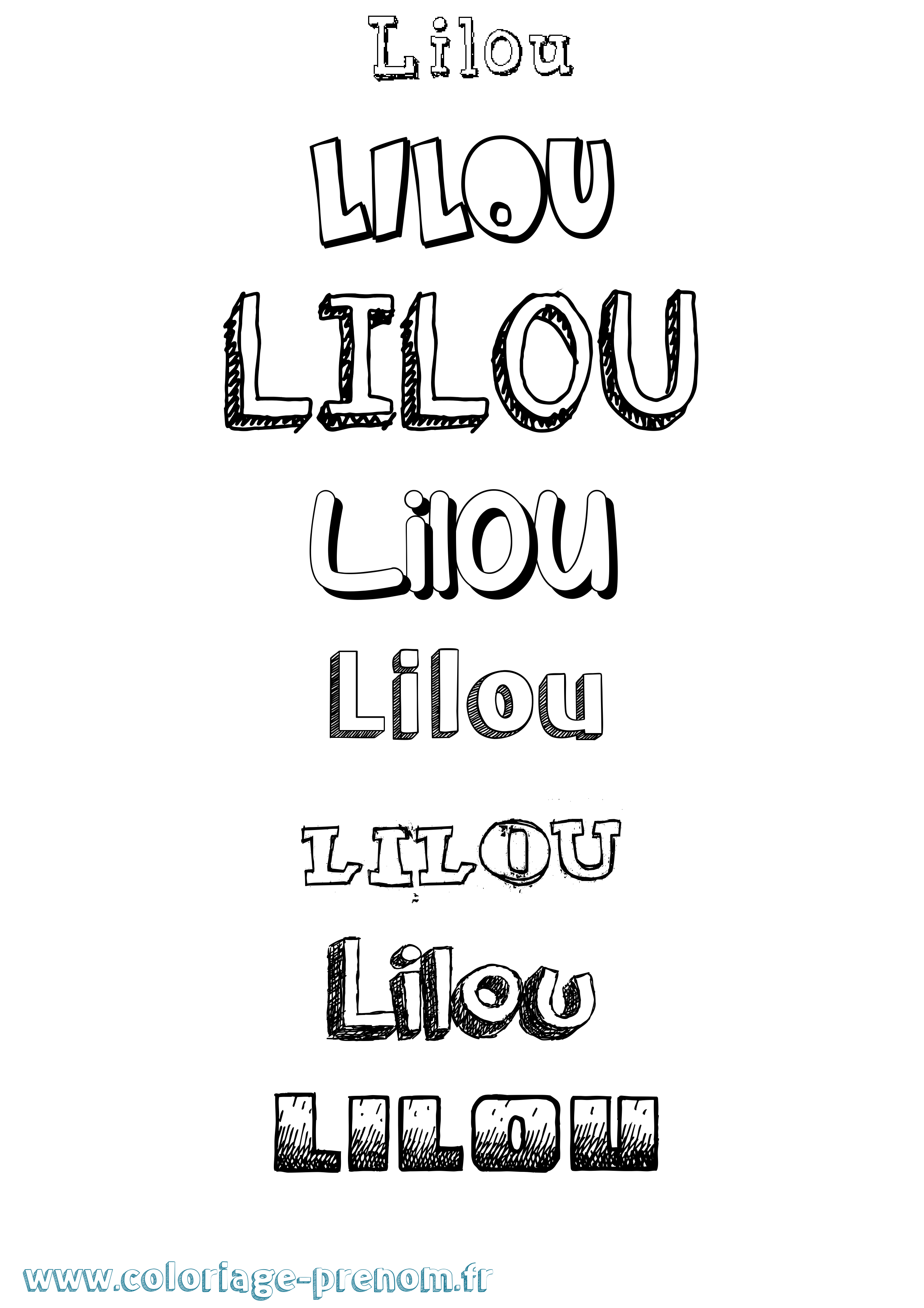 Coloriage prénom Lilou