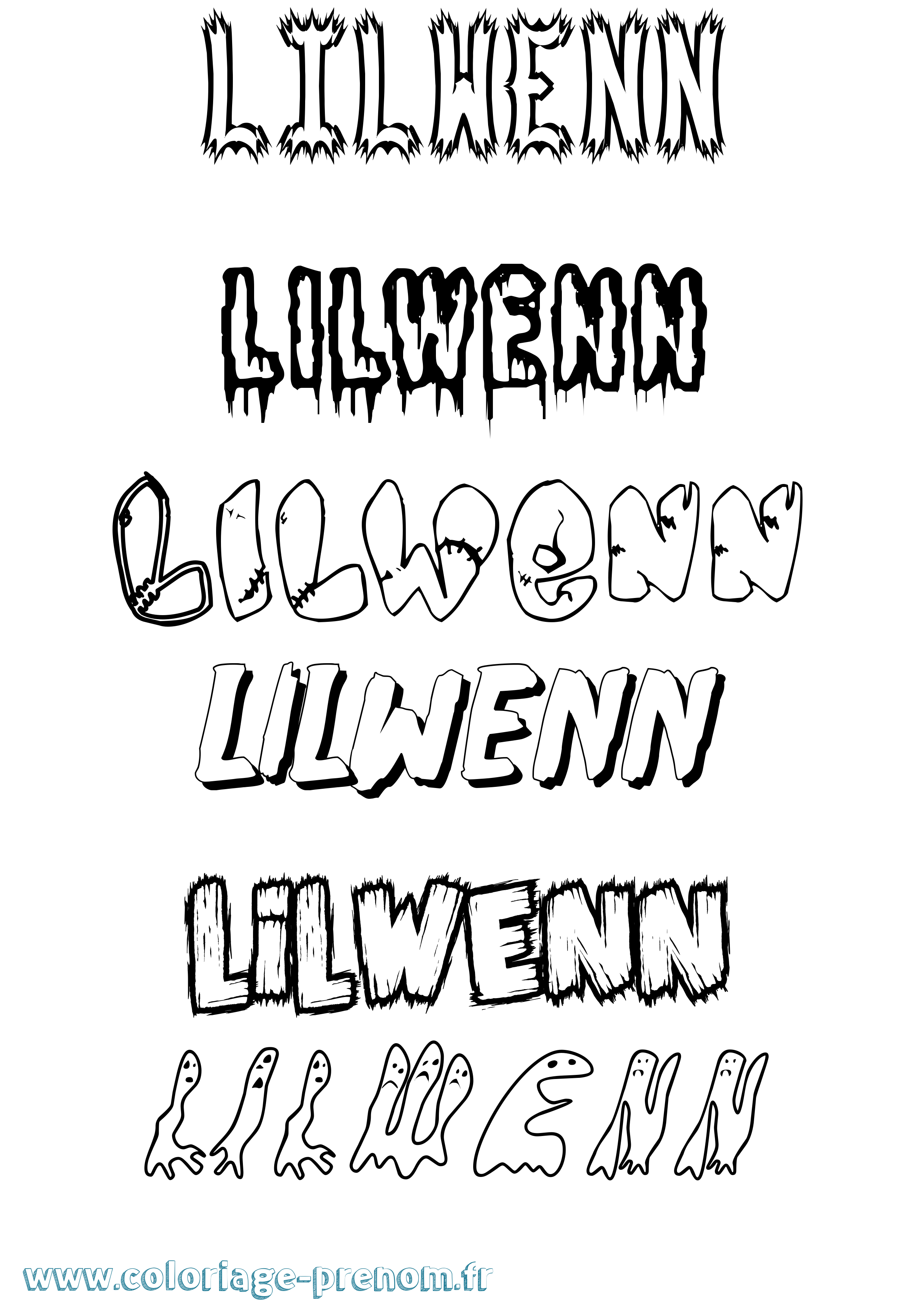 Coloriage prénom Lilwenn Frisson