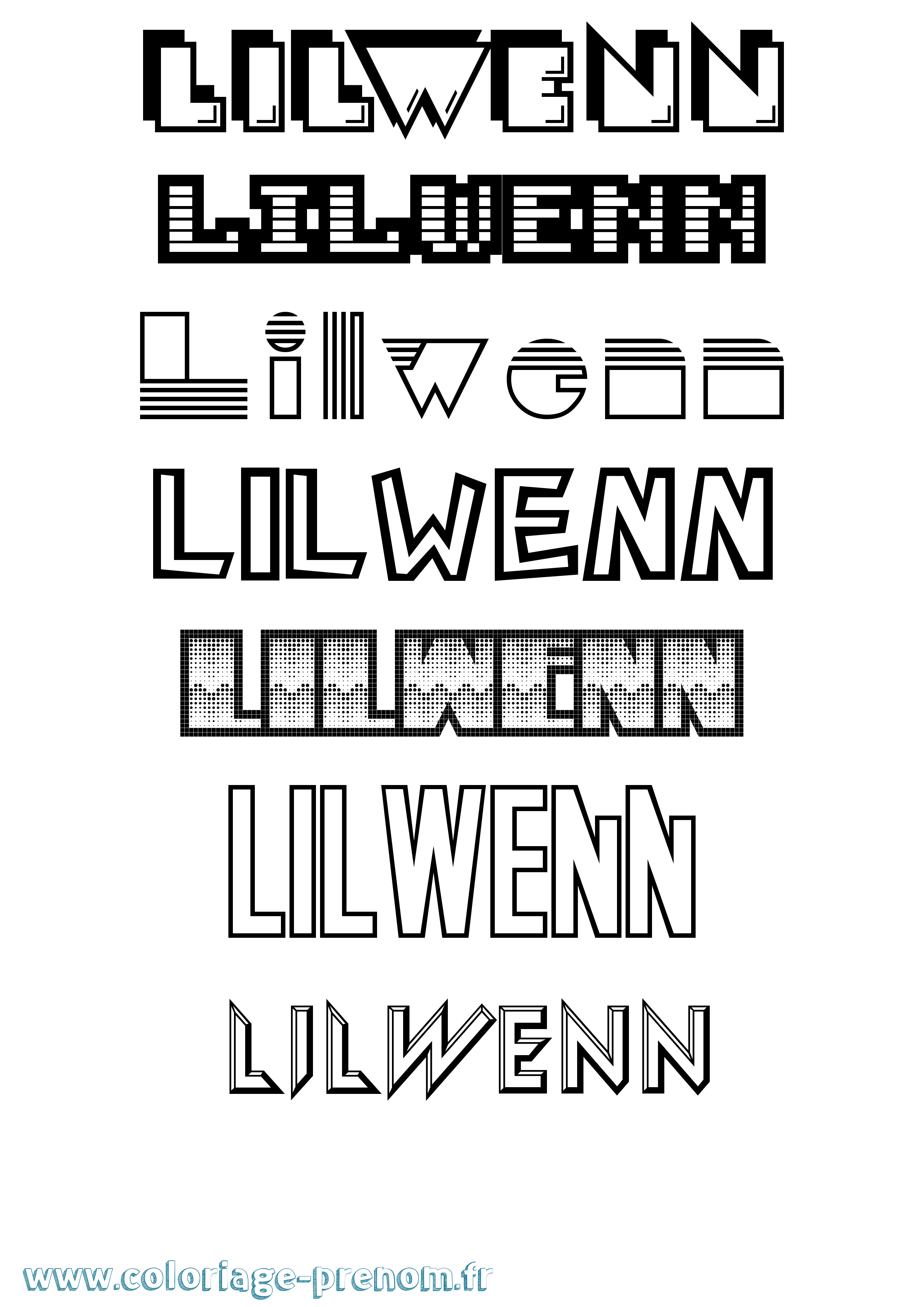 Coloriage prénom Lilwenn Jeux Vidéos
