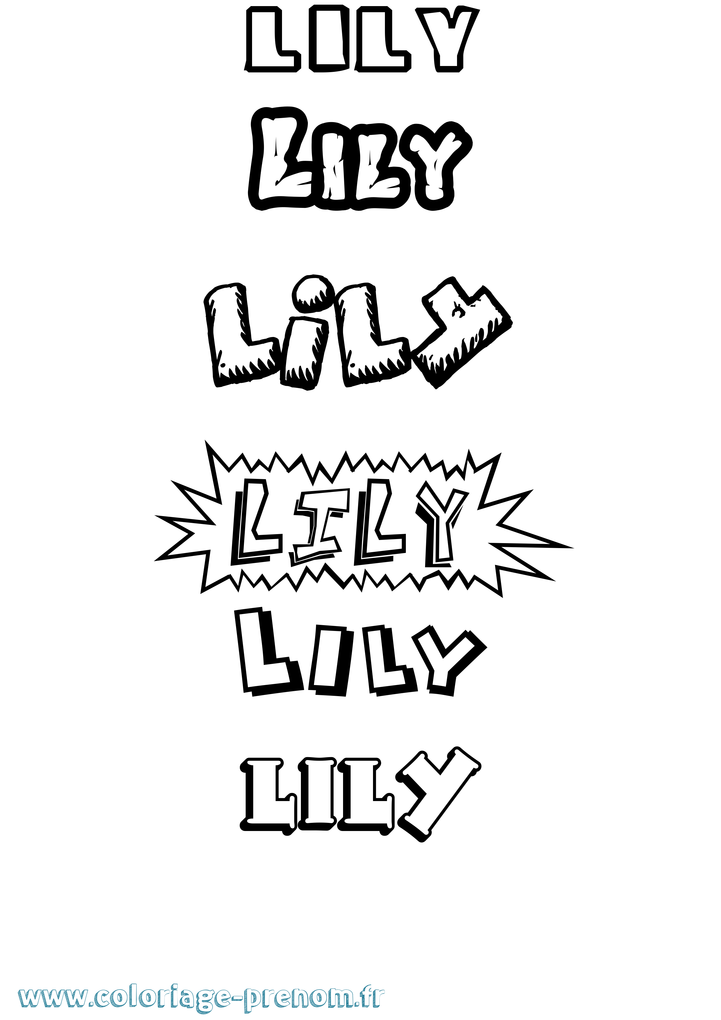 Coloriage Lily Dessin Animé Coloriage prénom Lily Dessin Animé
