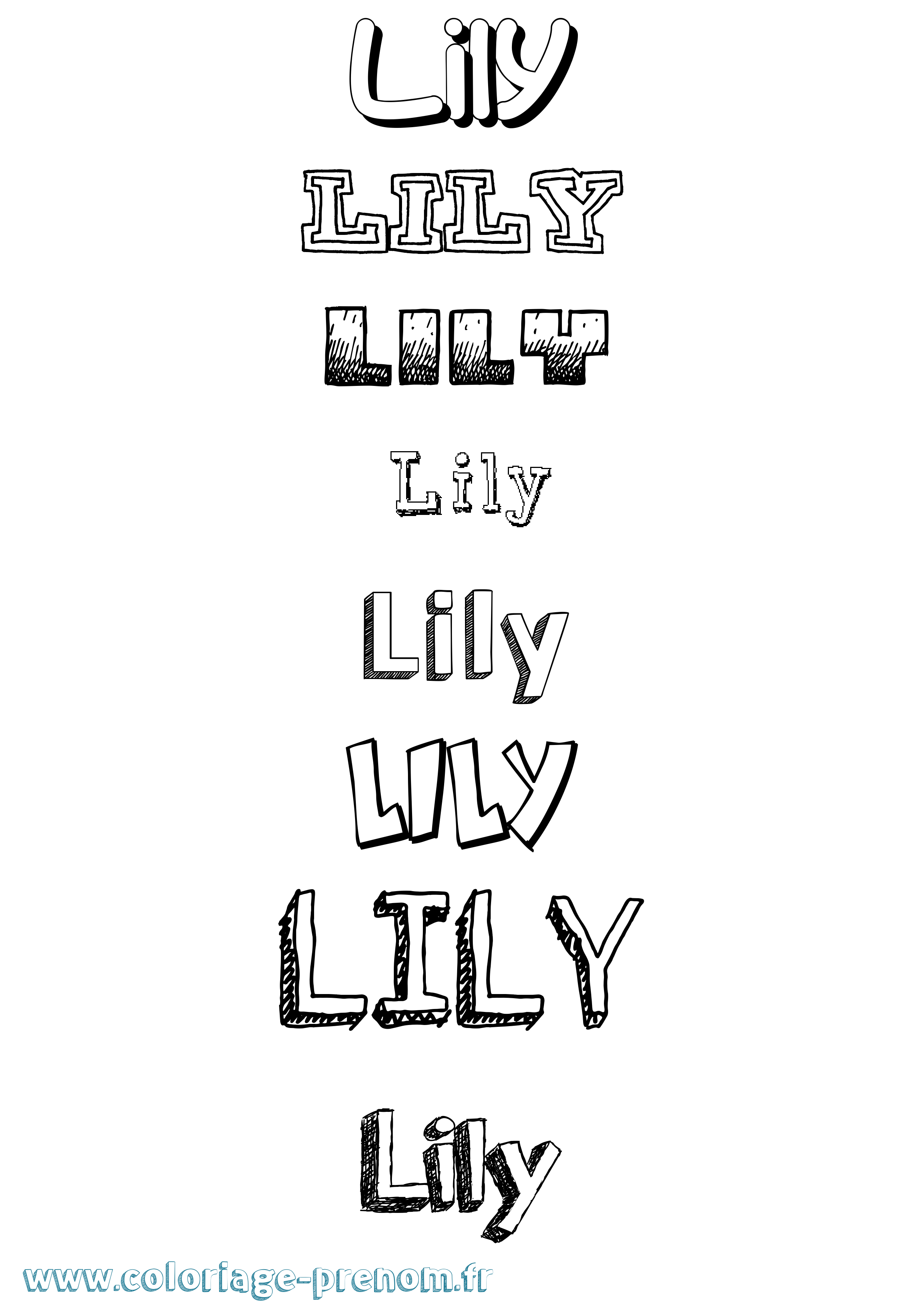 Coloriage prénom Lily