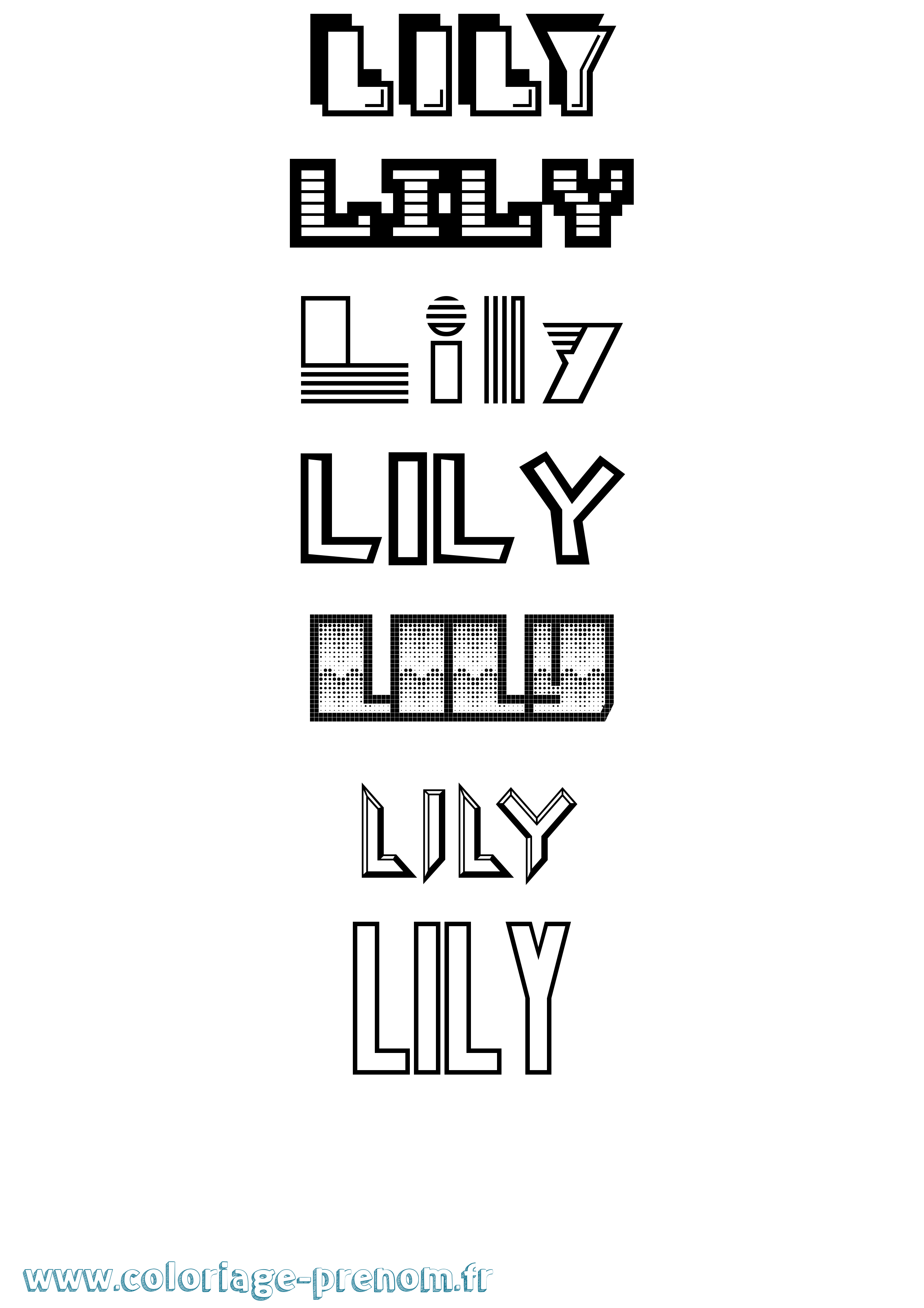 Coloriage prénom Lily Jeux Vidéos