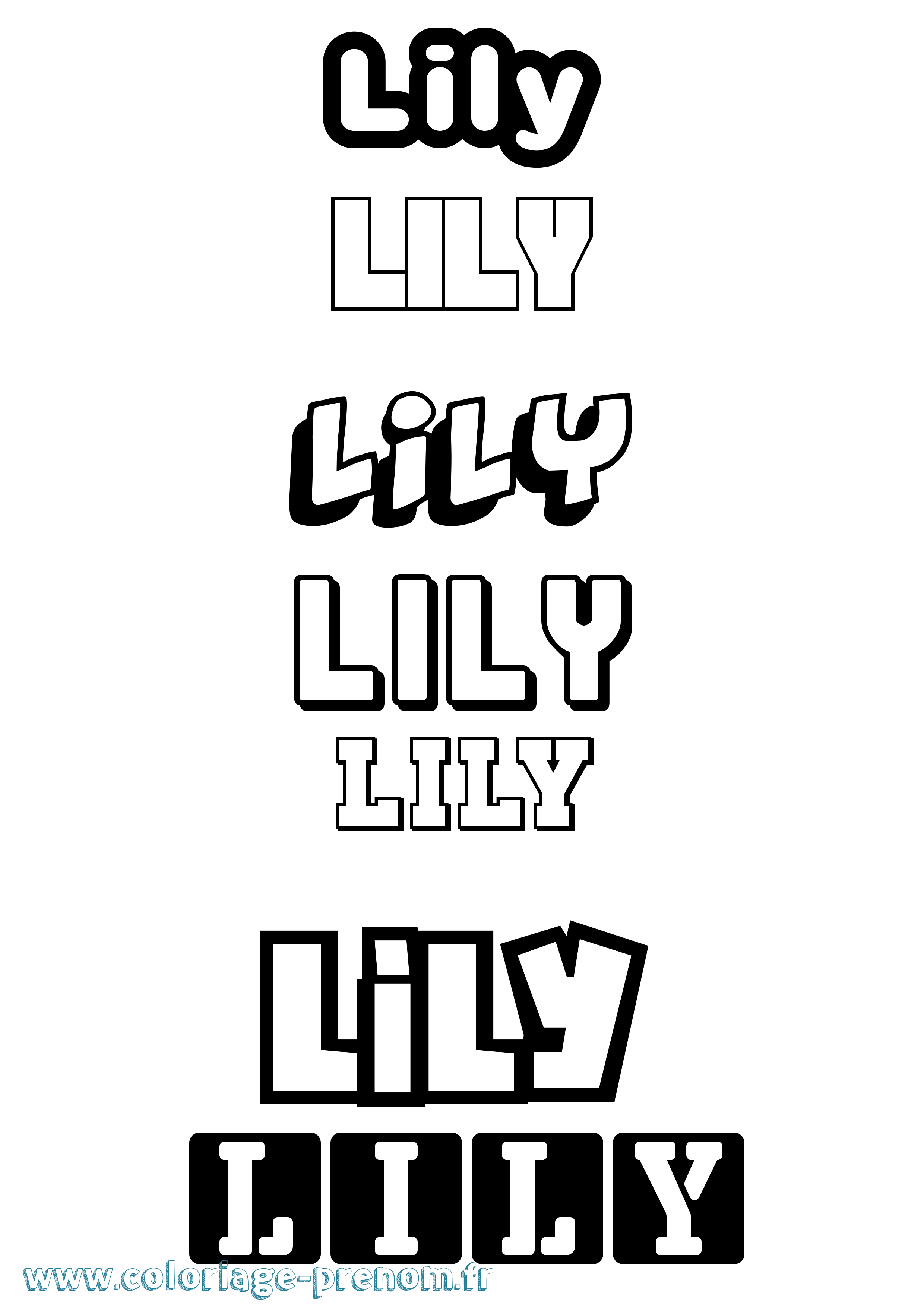 Coloriage prénom Lily Simple