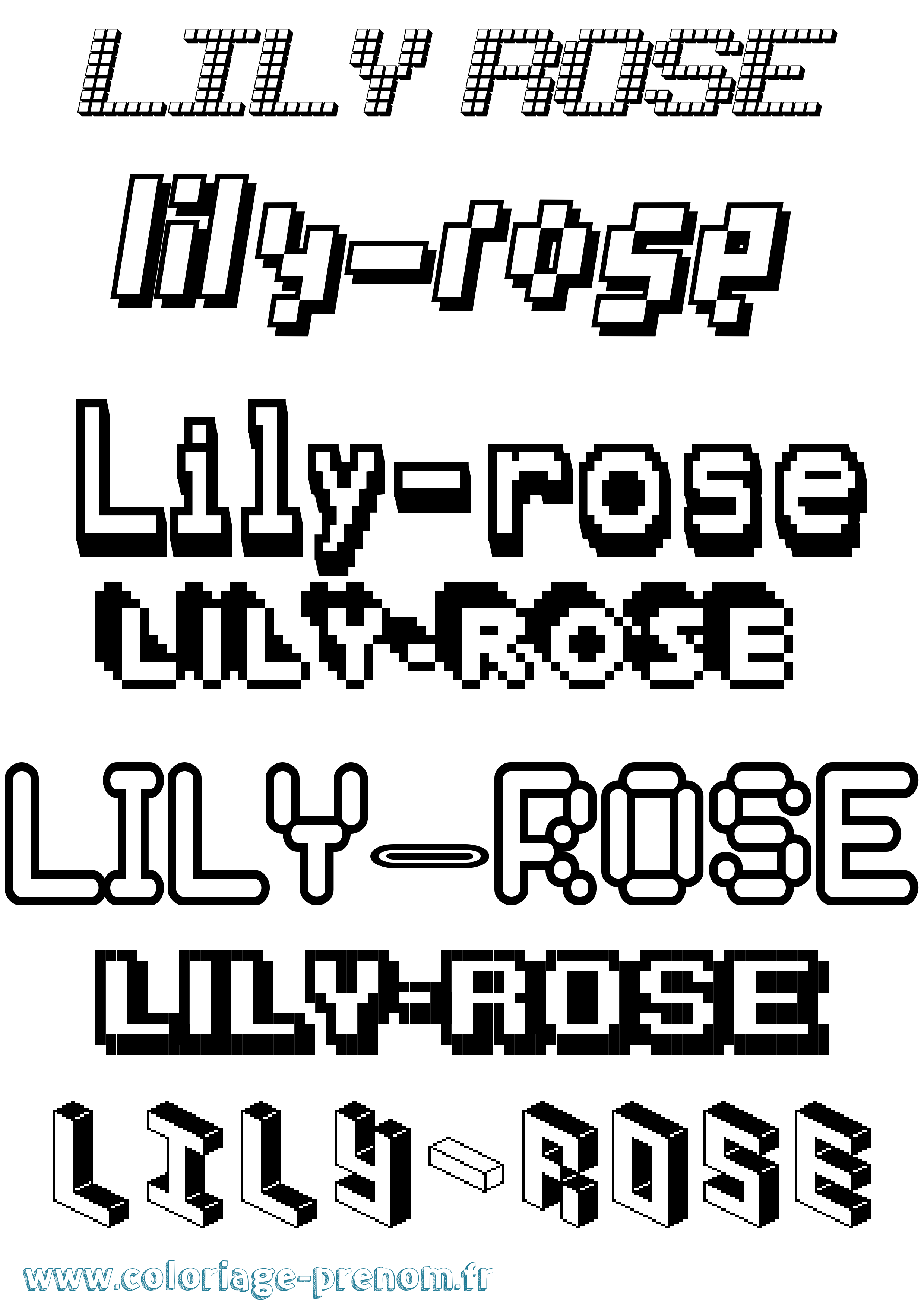 Coloriage prénom Lily-Rose