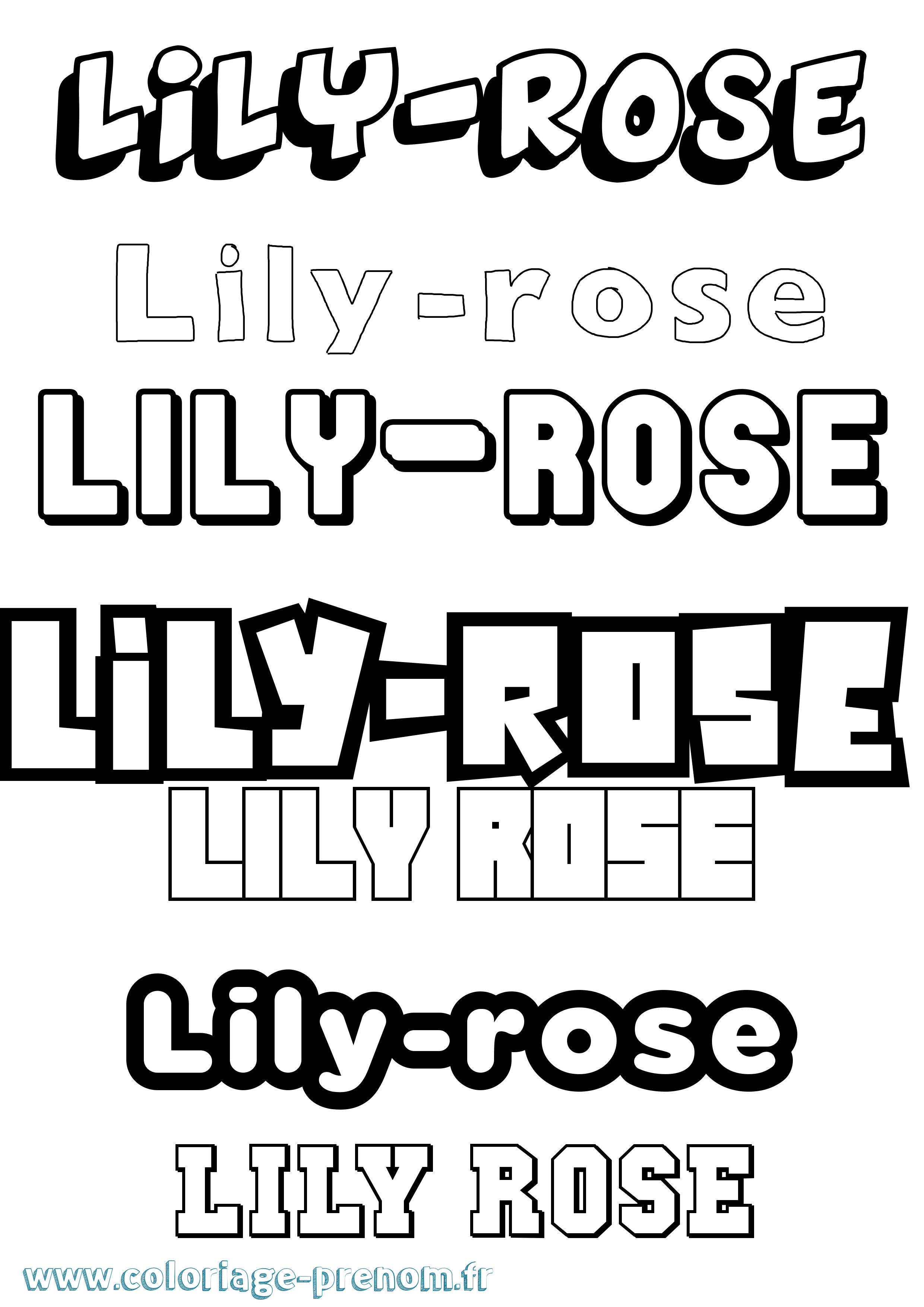 Coloriage prénom Lily-Rose