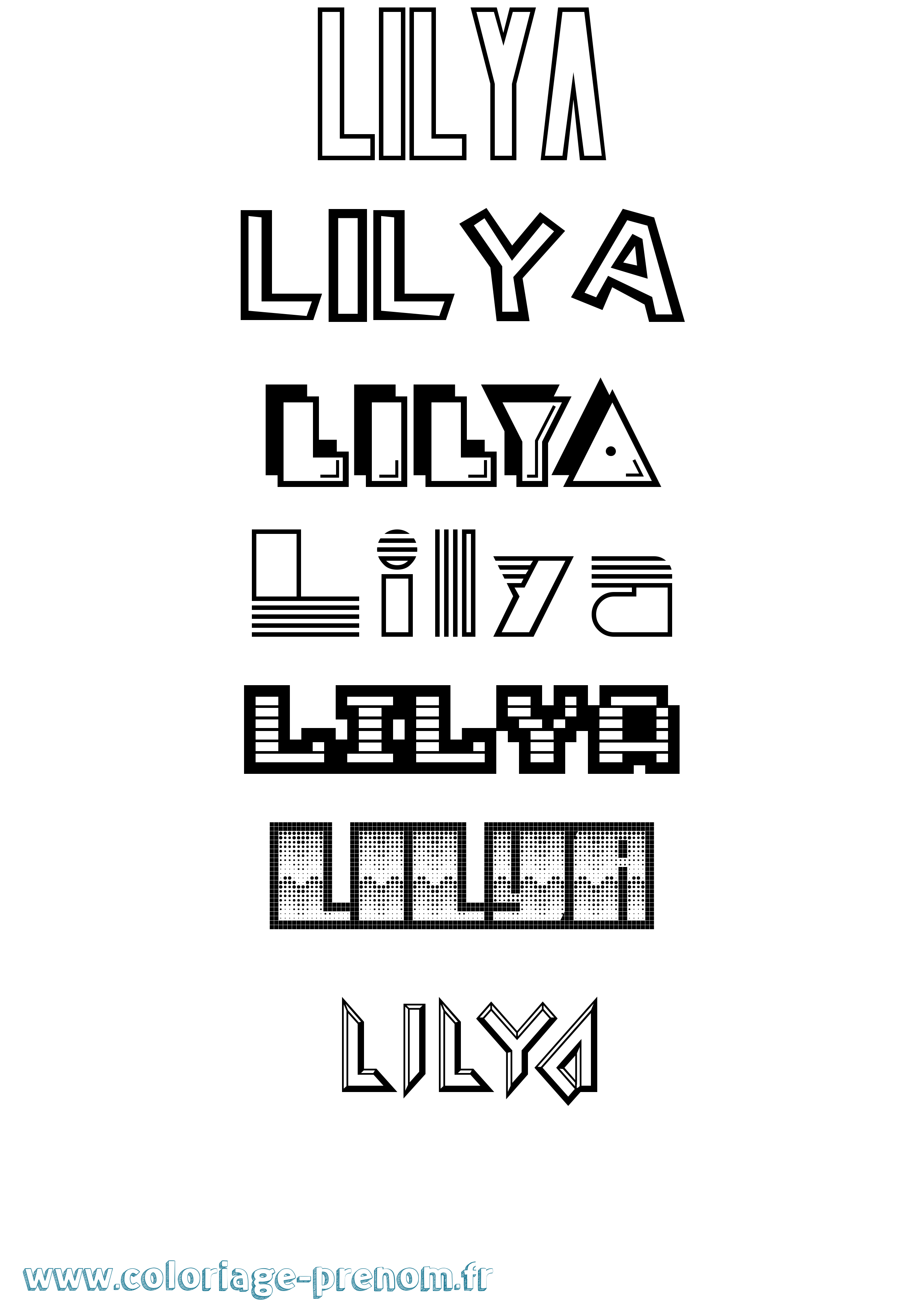 Coloriage prénom Lilya Jeux Vidéos