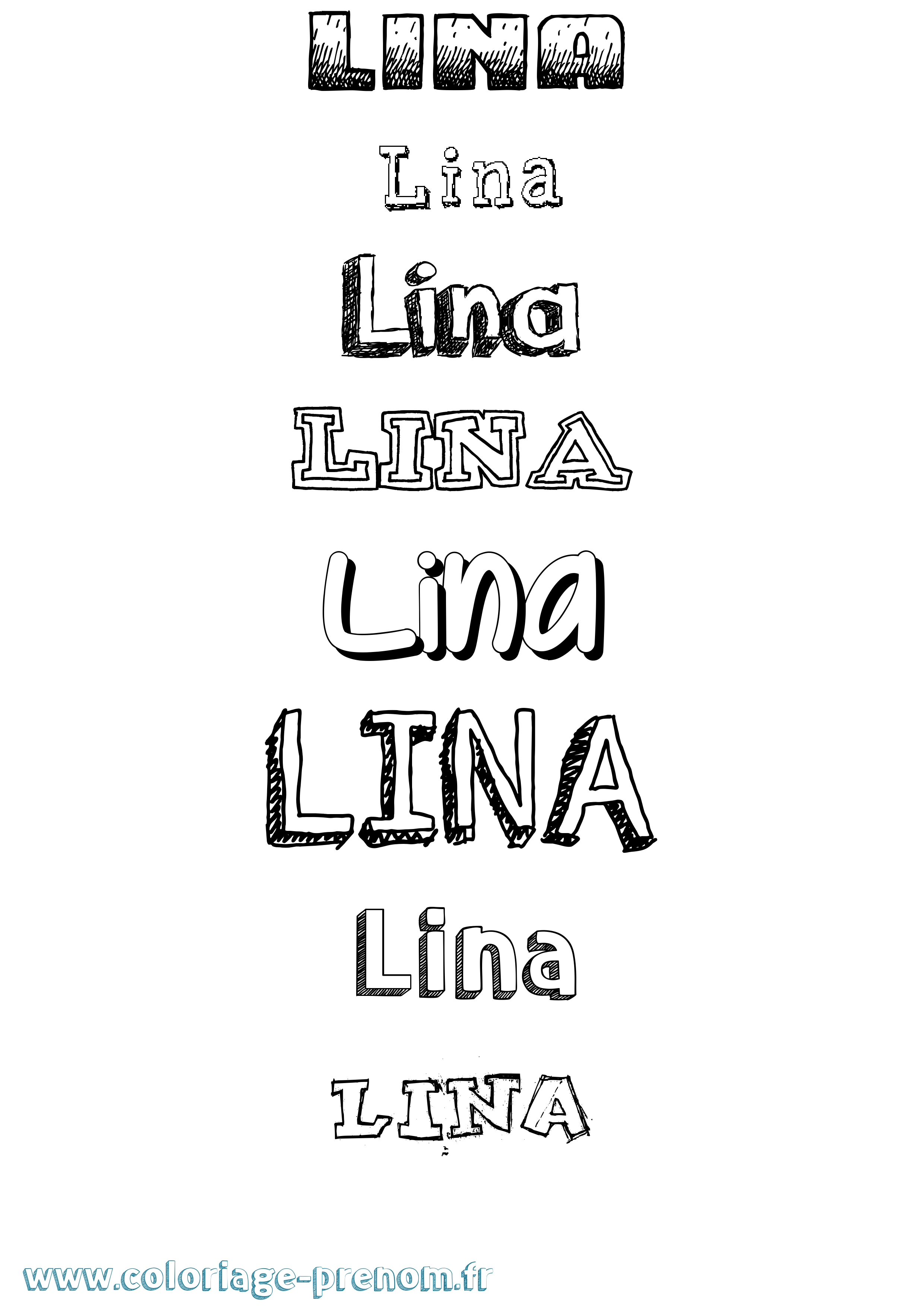 Coloriage Lina Coloriage prénom Lina
