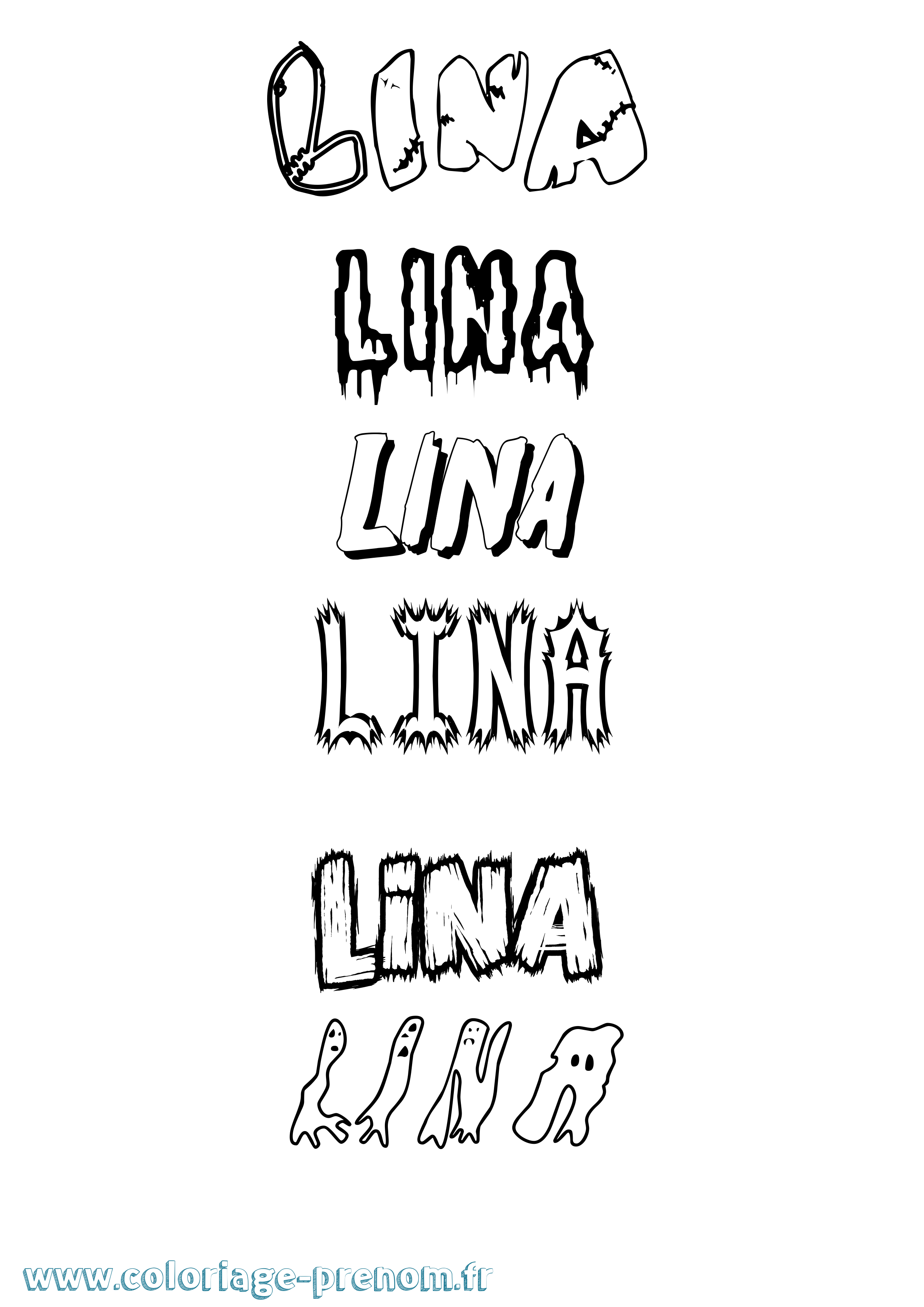 Coloriage Lina Coloriage prénom Lina