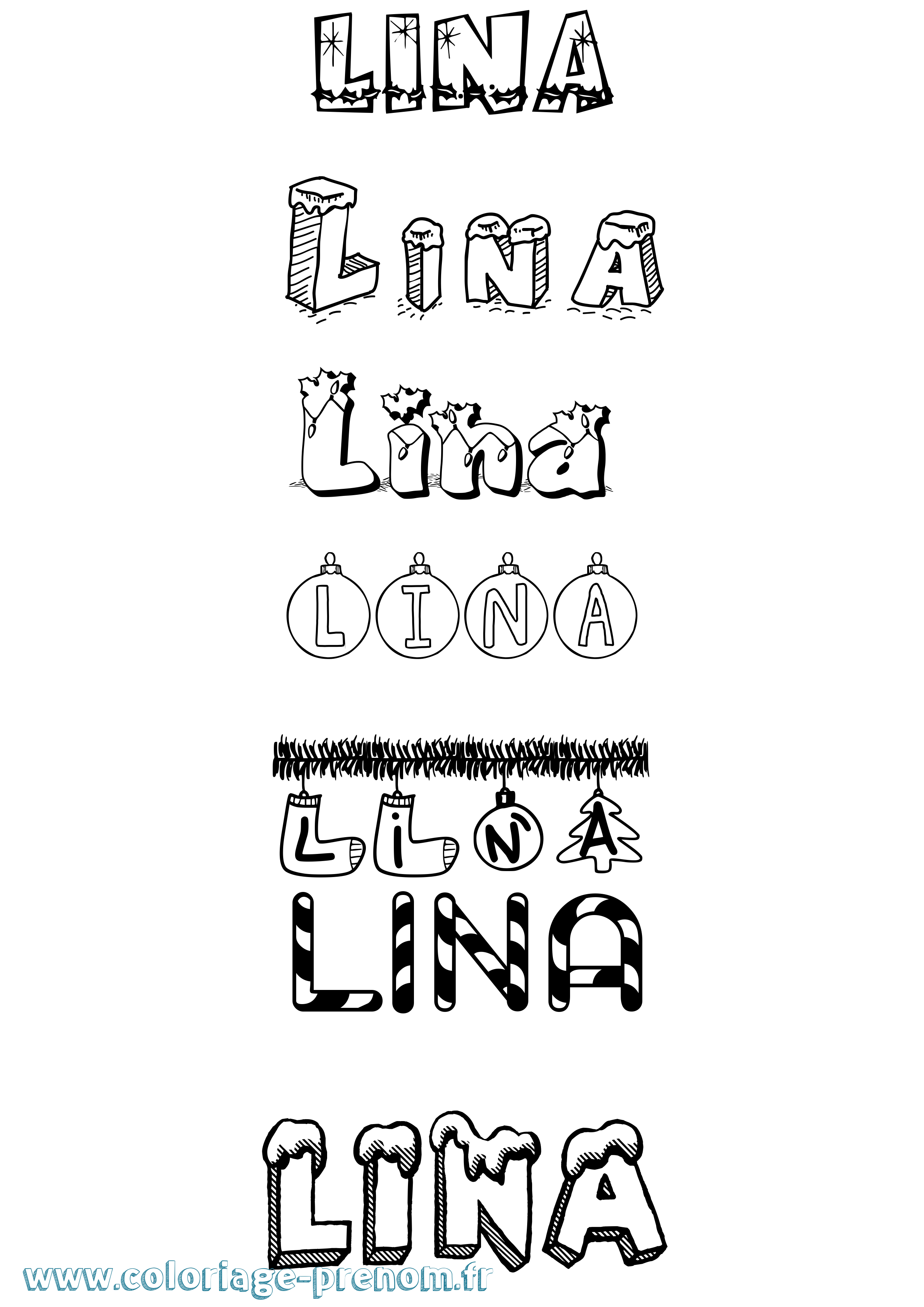 Coloriage Lina Coloriage prénom Lina
