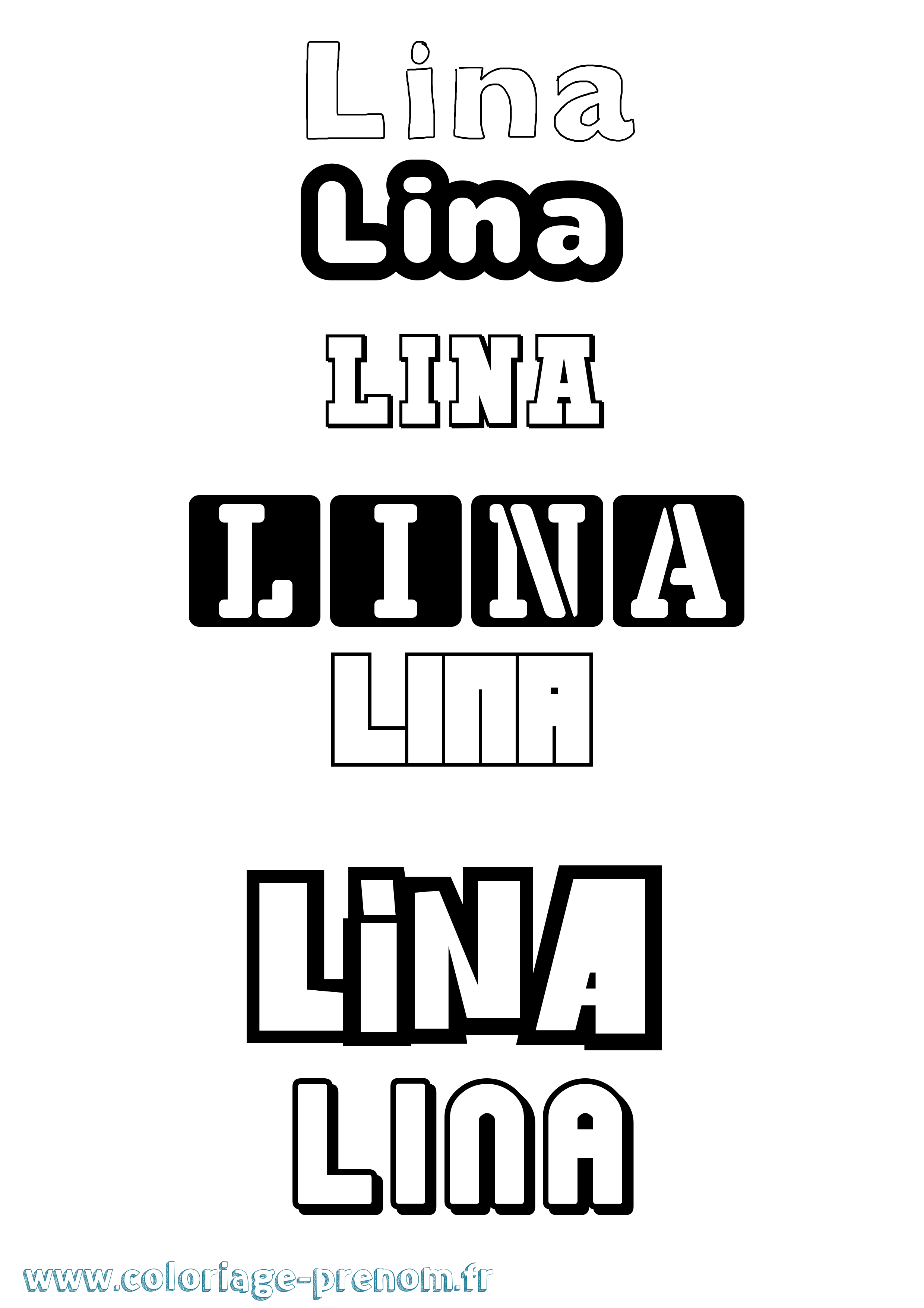 Coloriage Lina Coloriage prénom Lina