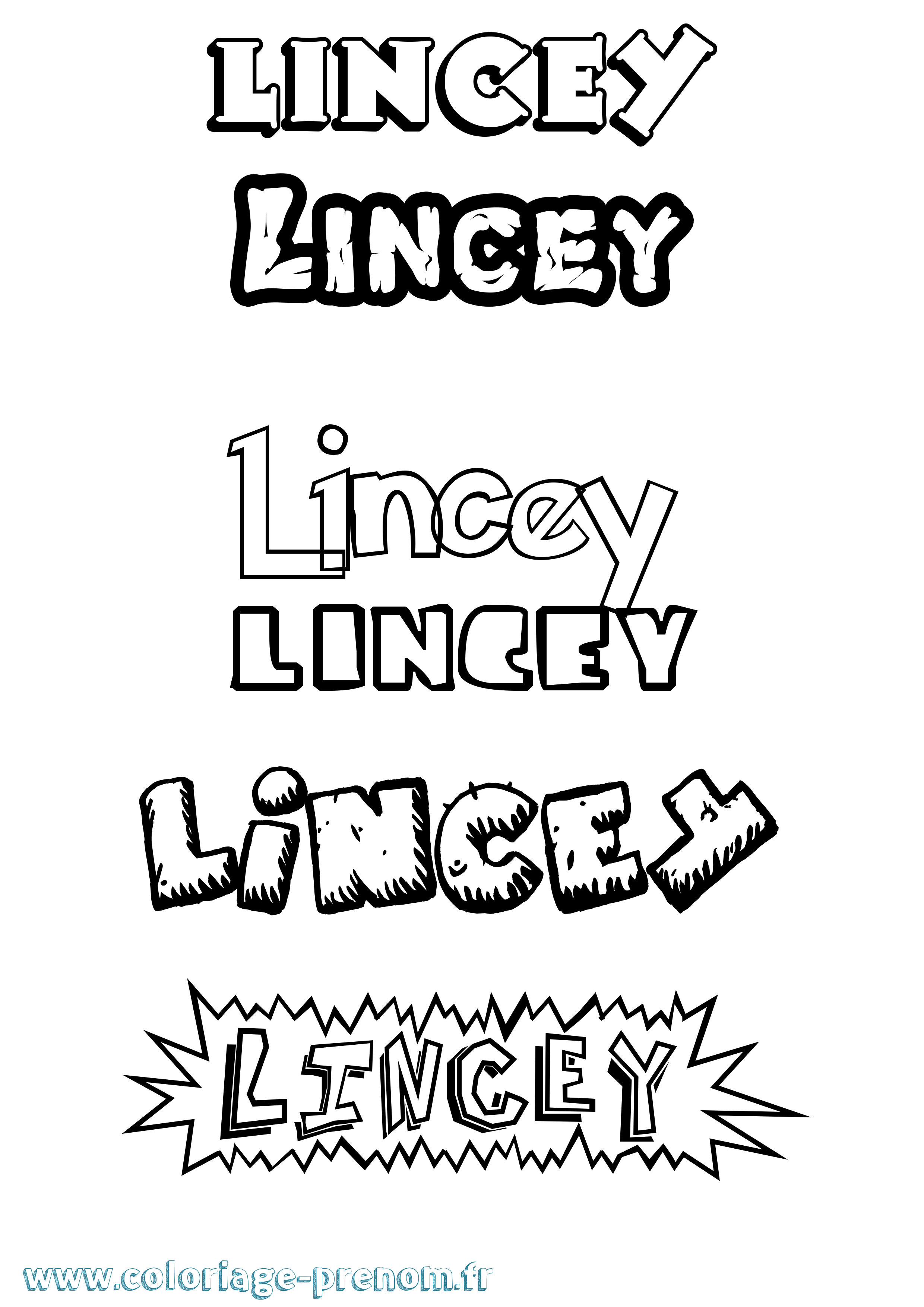 Coloriage prénom Lincey Dessin Animé