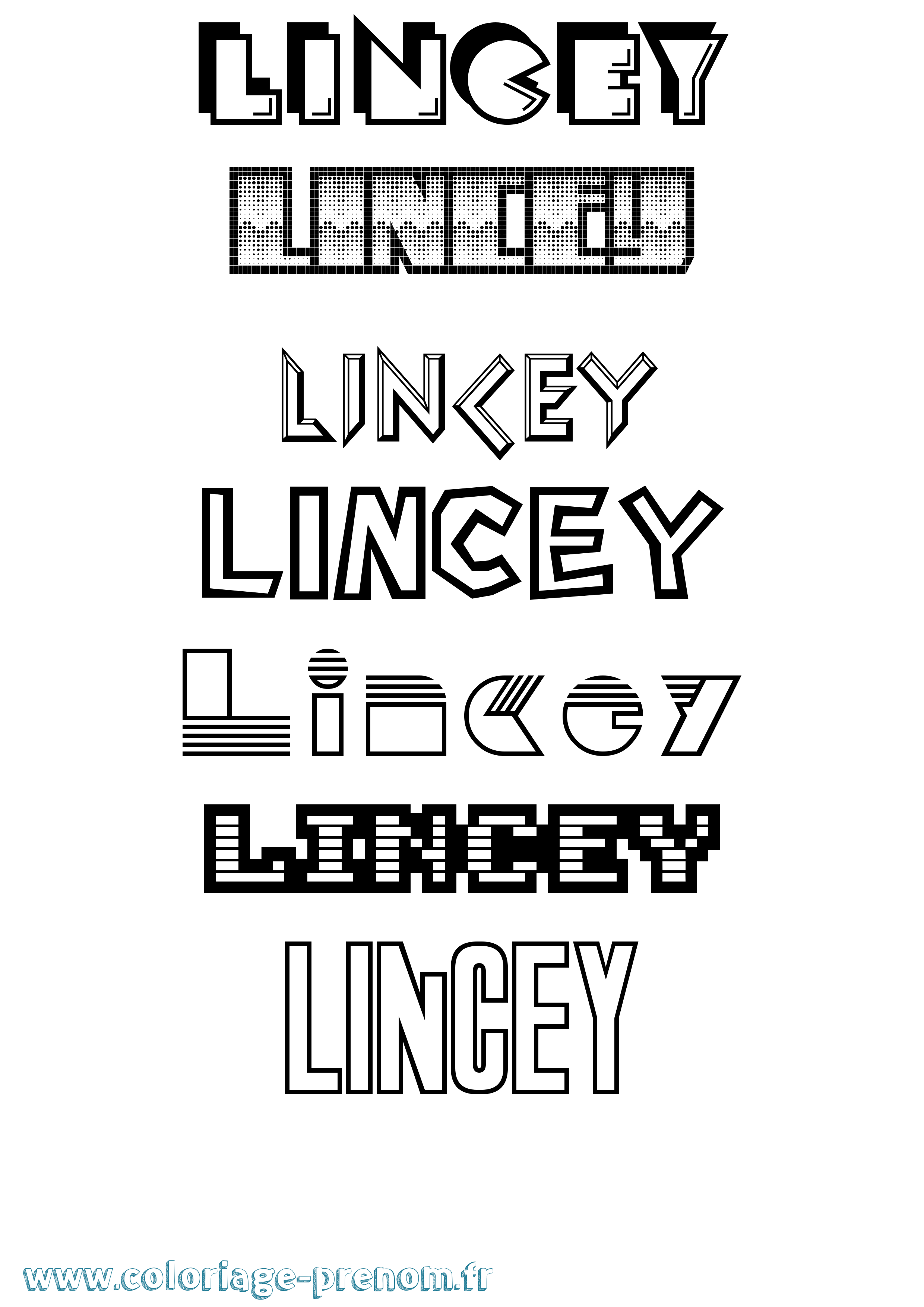 Coloriage prénom Lincey Jeux Vidéos