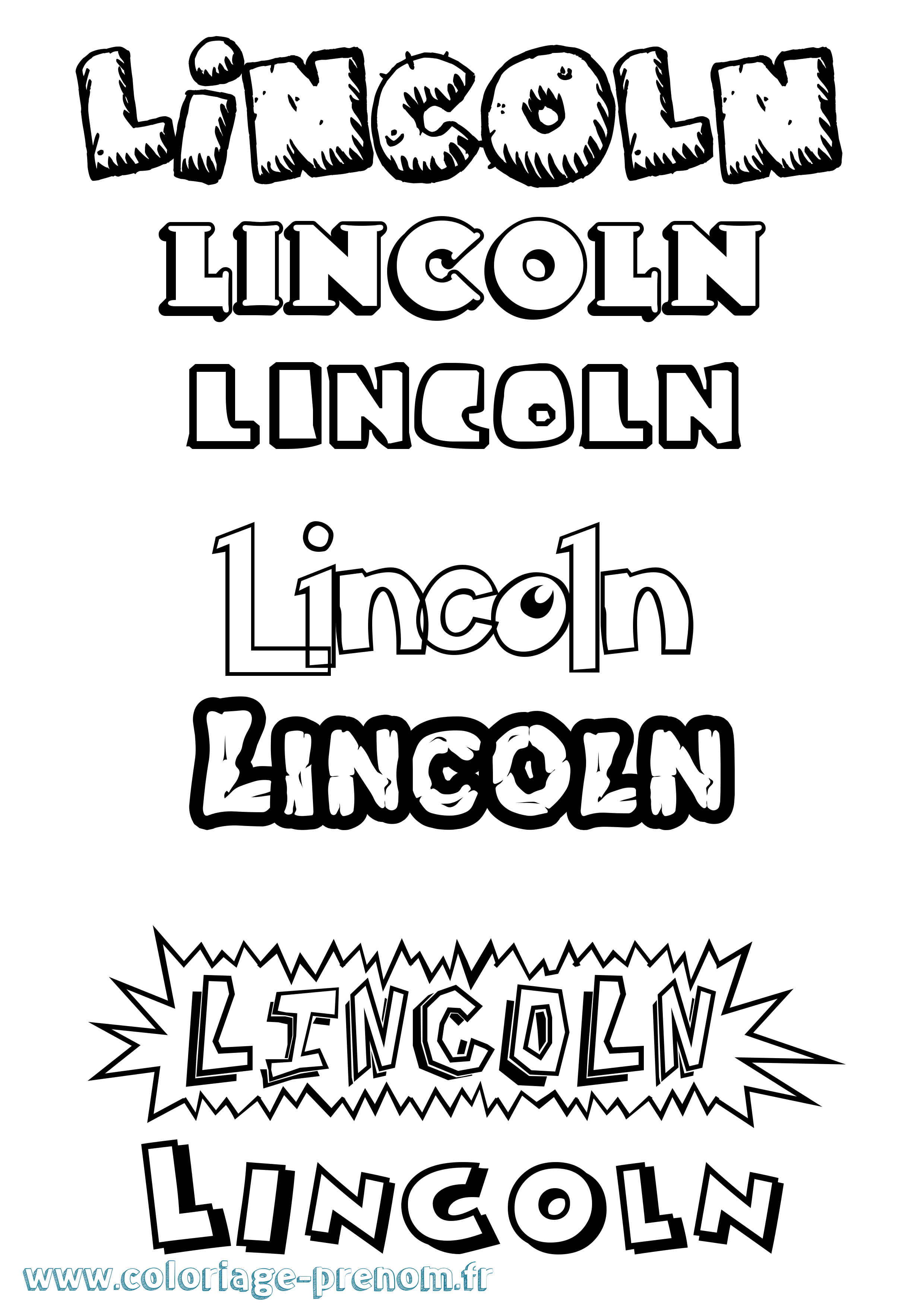 Coloriage prénom Lincoln Dessin Animé