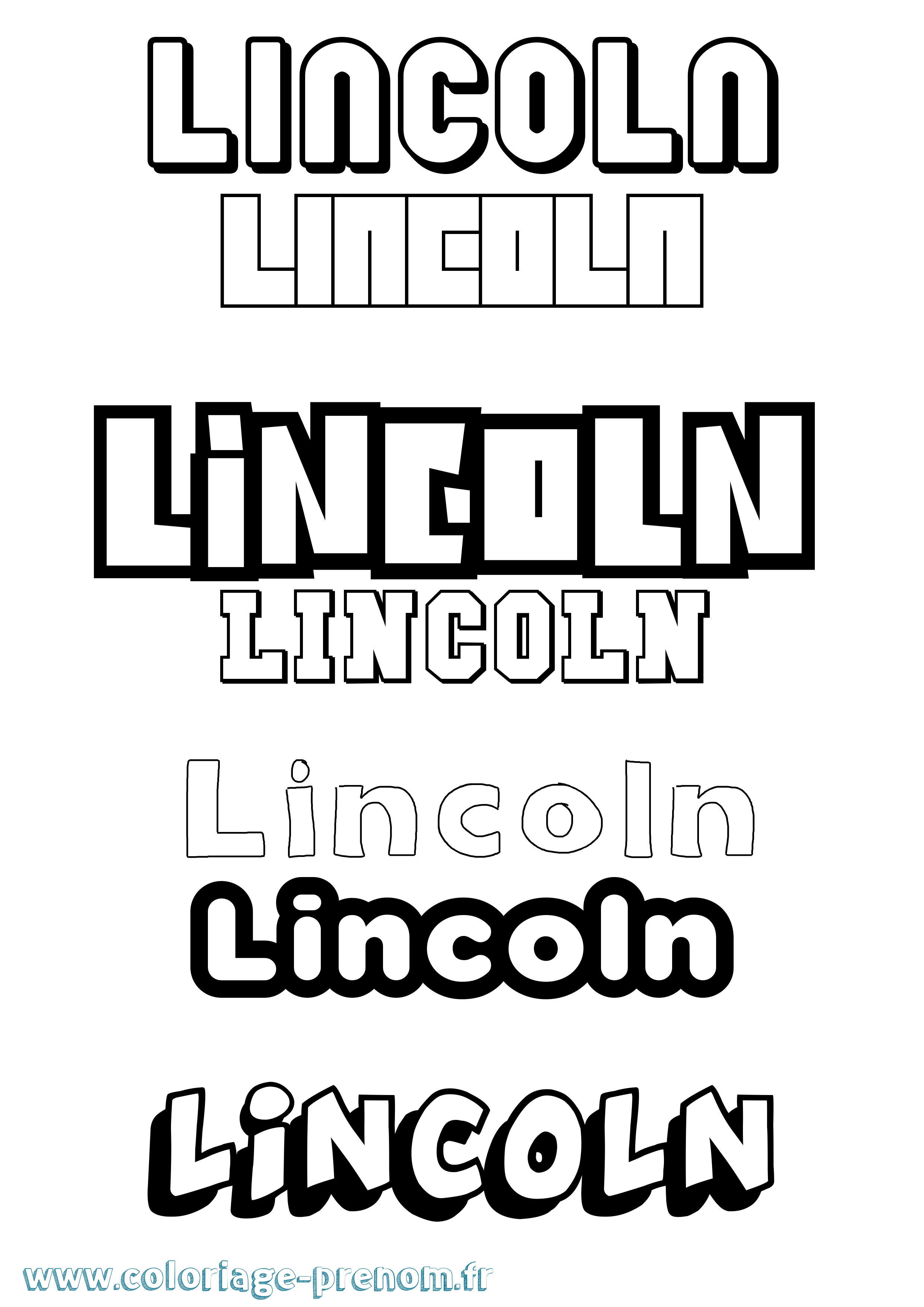 Coloriage prénom Lincoln Simple