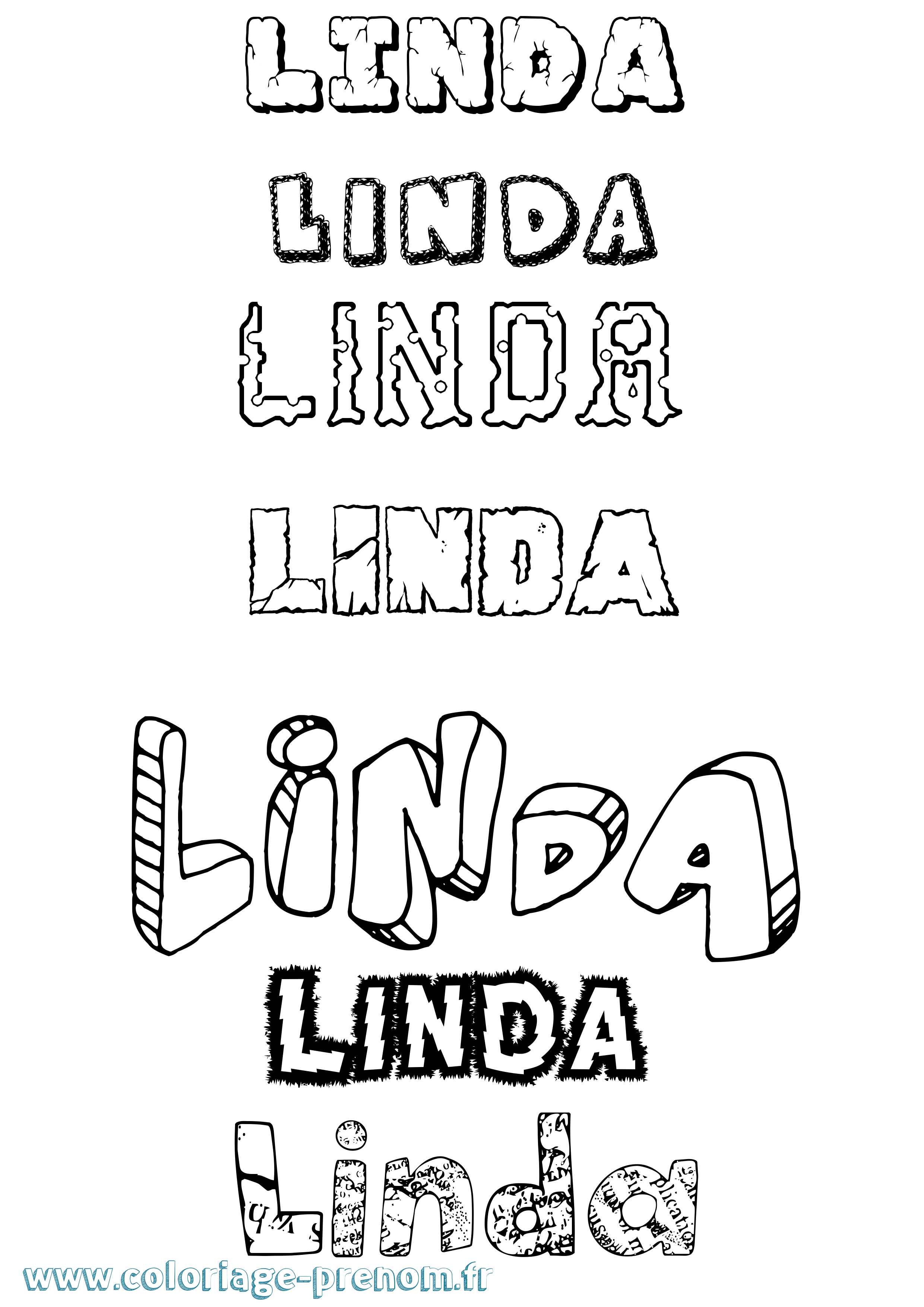 Coloriage prénom Linda