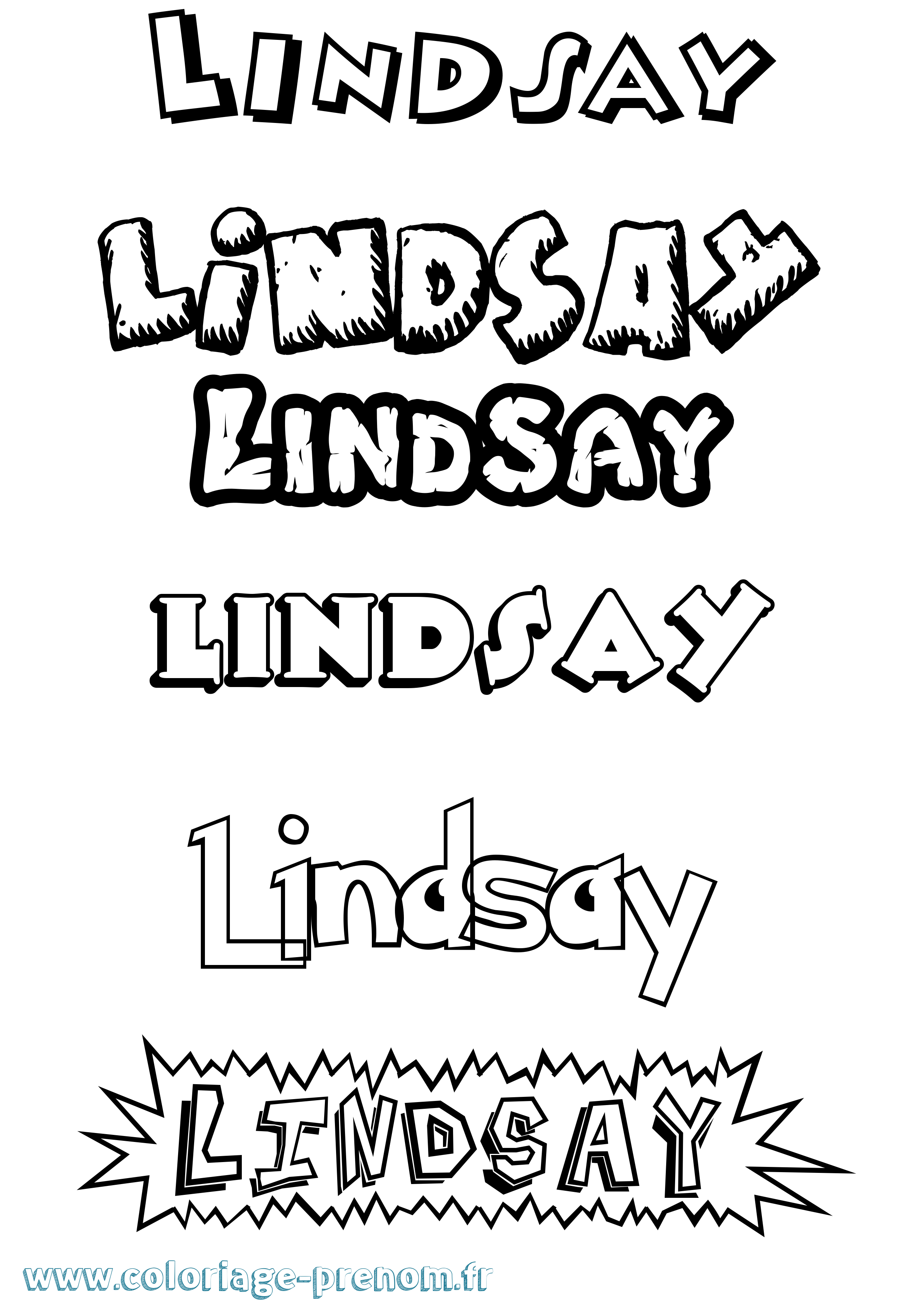 Coloriage prénom Lindsay Dessin Animé