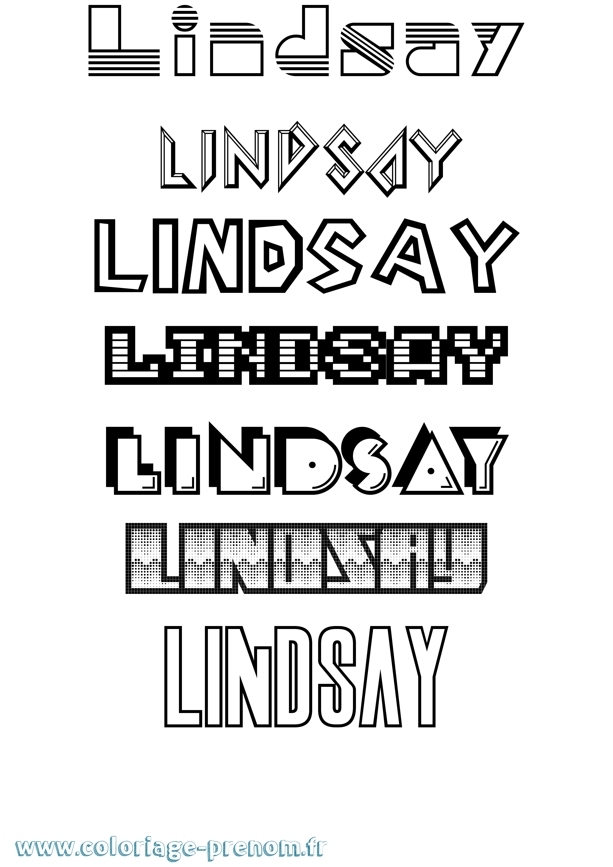 Coloriage prénom Lindsay Jeux Vidéos