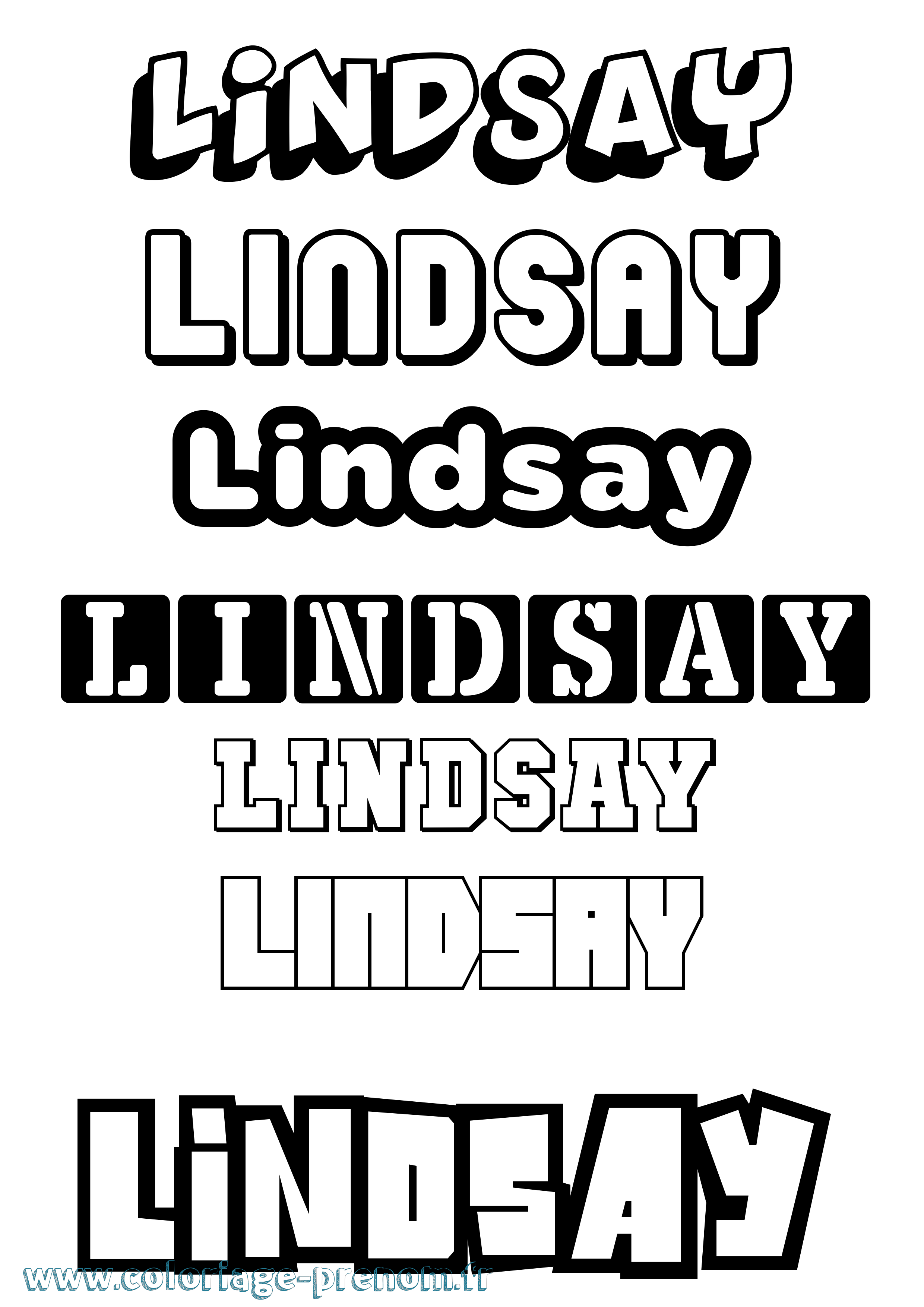 Coloriage prénom Lindsay Simple