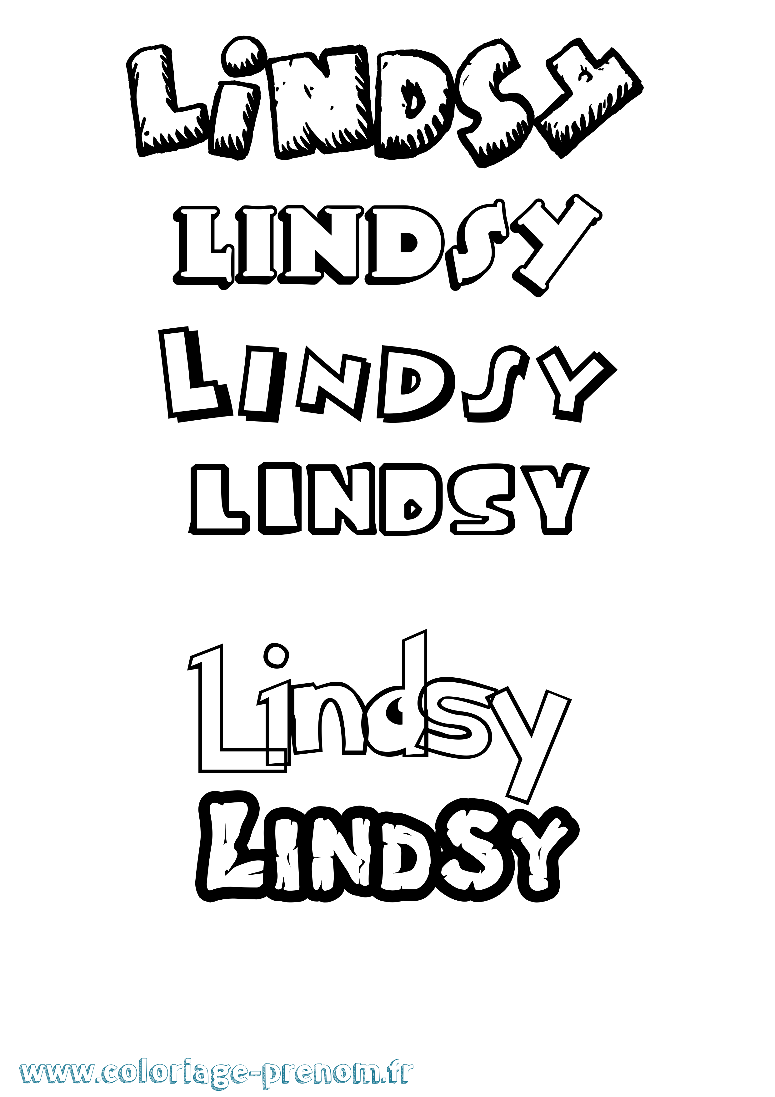 Coloriage Lindsy Dessin Animé Coloriage prénom Lindsy Dessin Animé