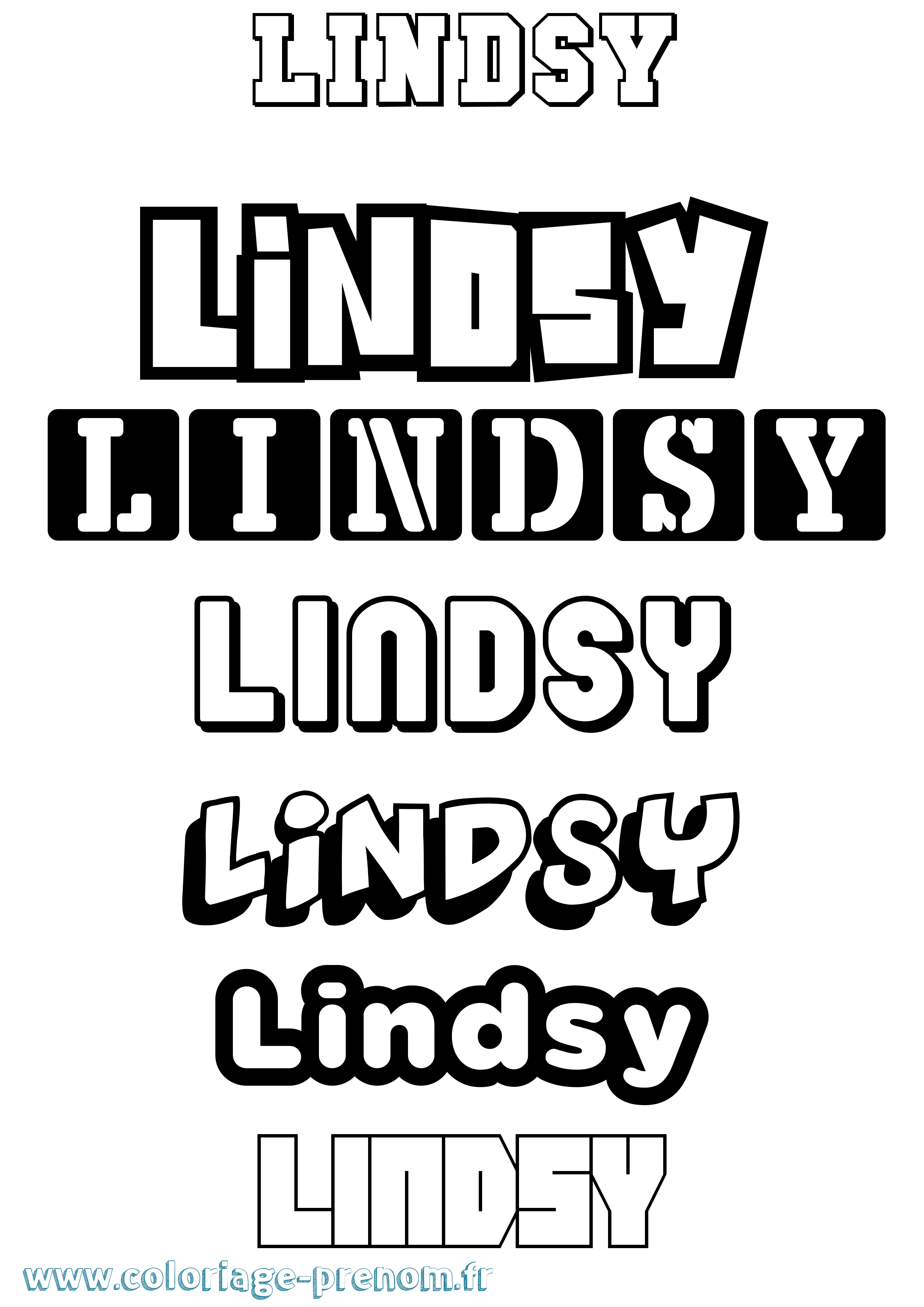 Coloriage Lindsy Simple Coloriage prénom Lindsy Simple