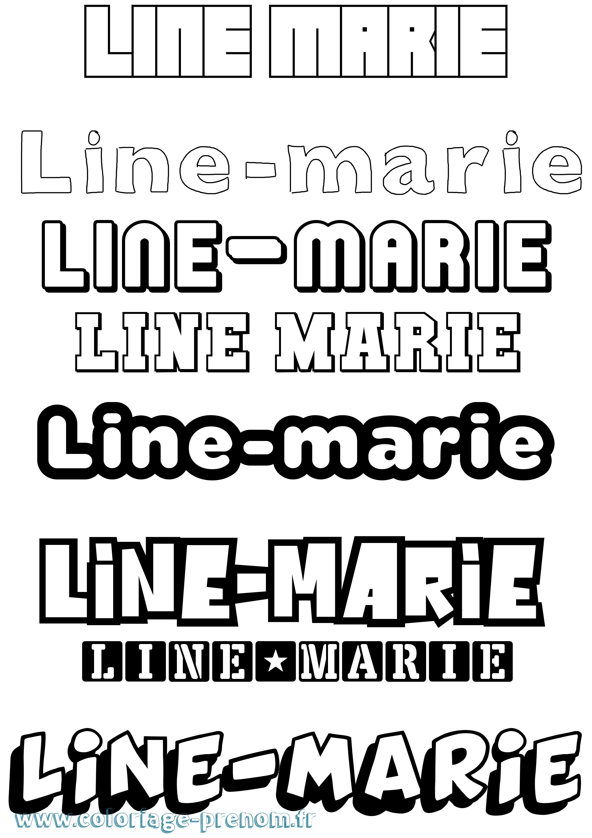 Coloriage prénom Line-Marie Simple