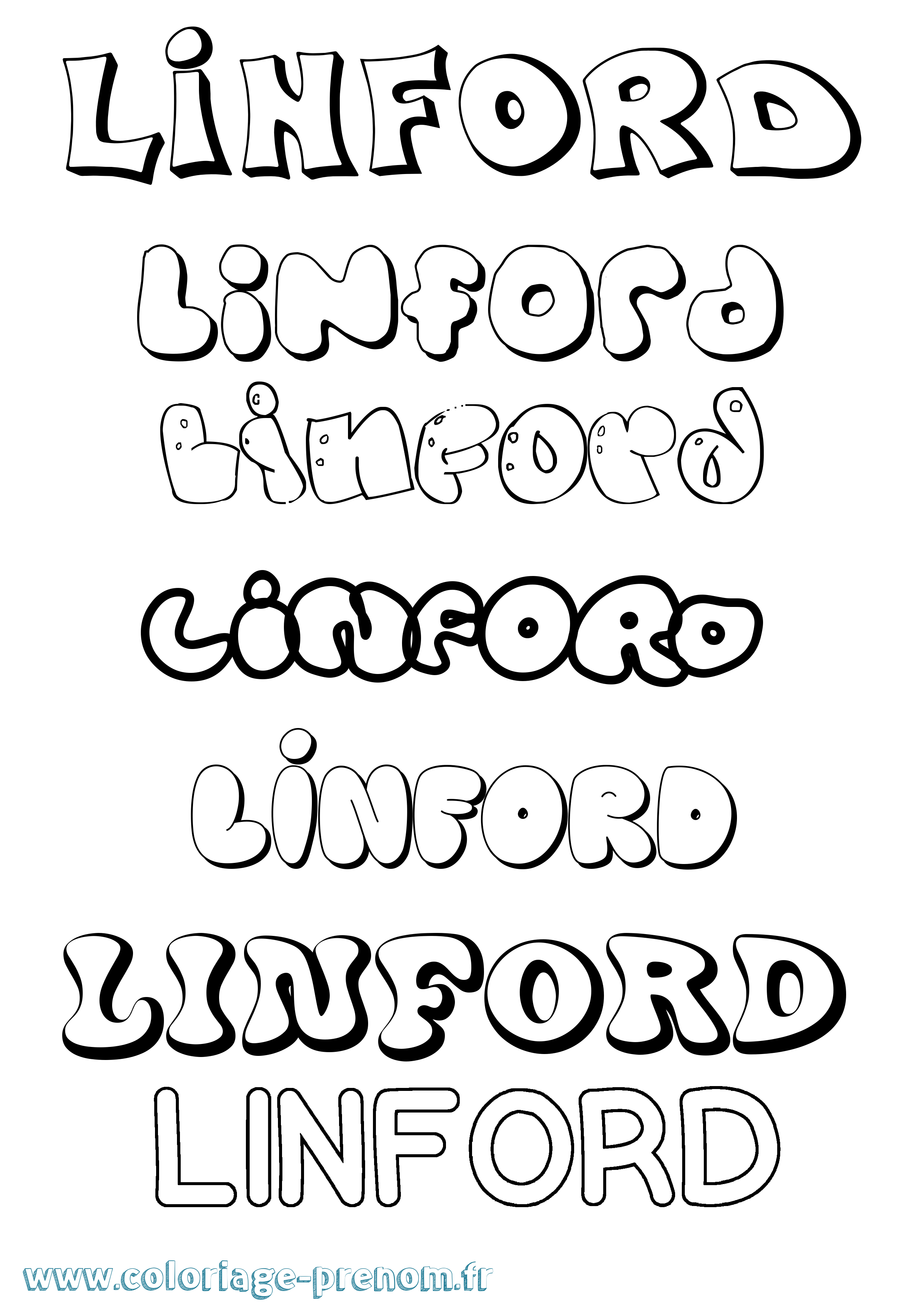 Coloriage Linford Bubble Coloriage prénom Linford Bubble