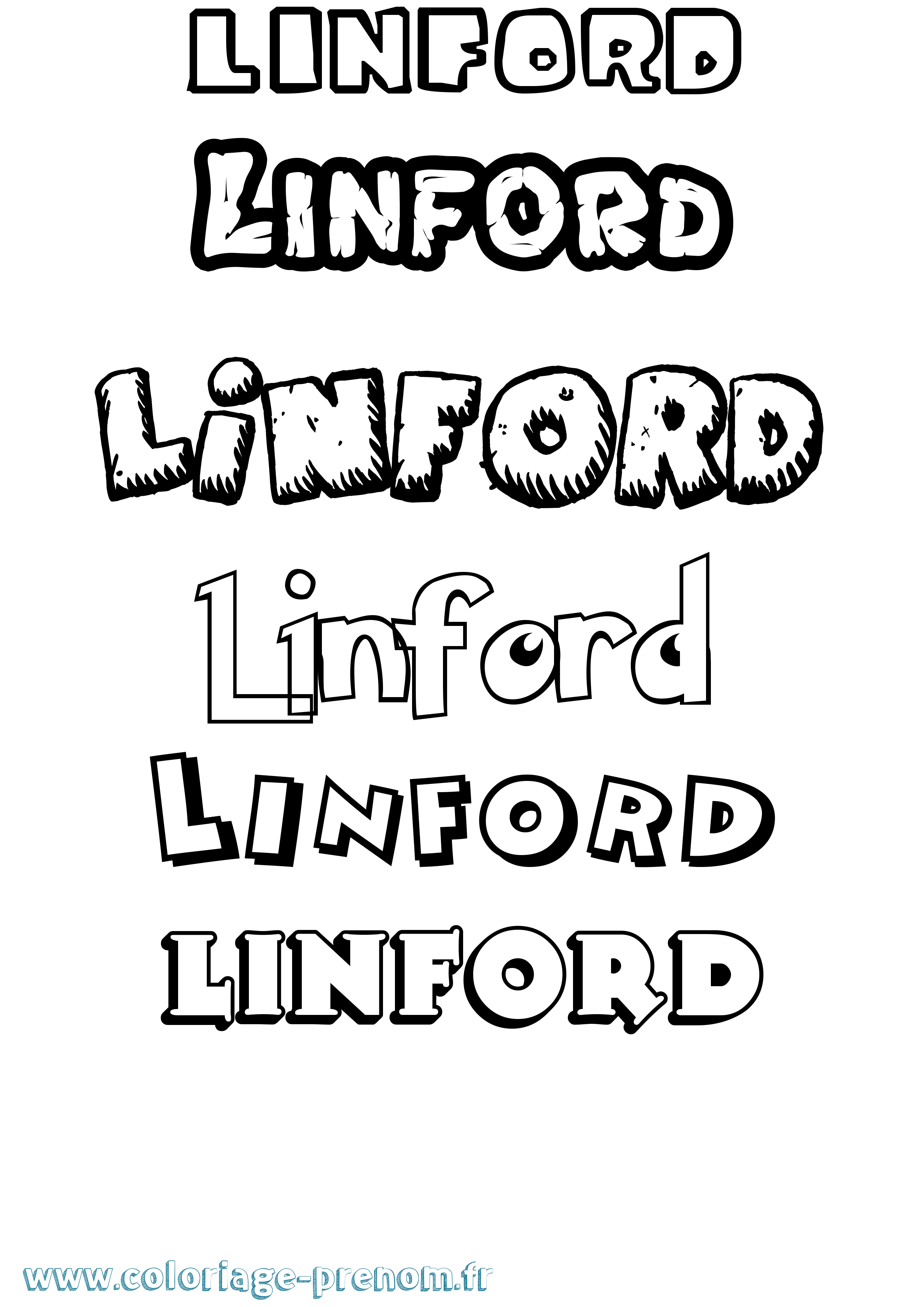 Coloriage Linford Dessin Animé Coloriage prénom Linford Dessin Animé
