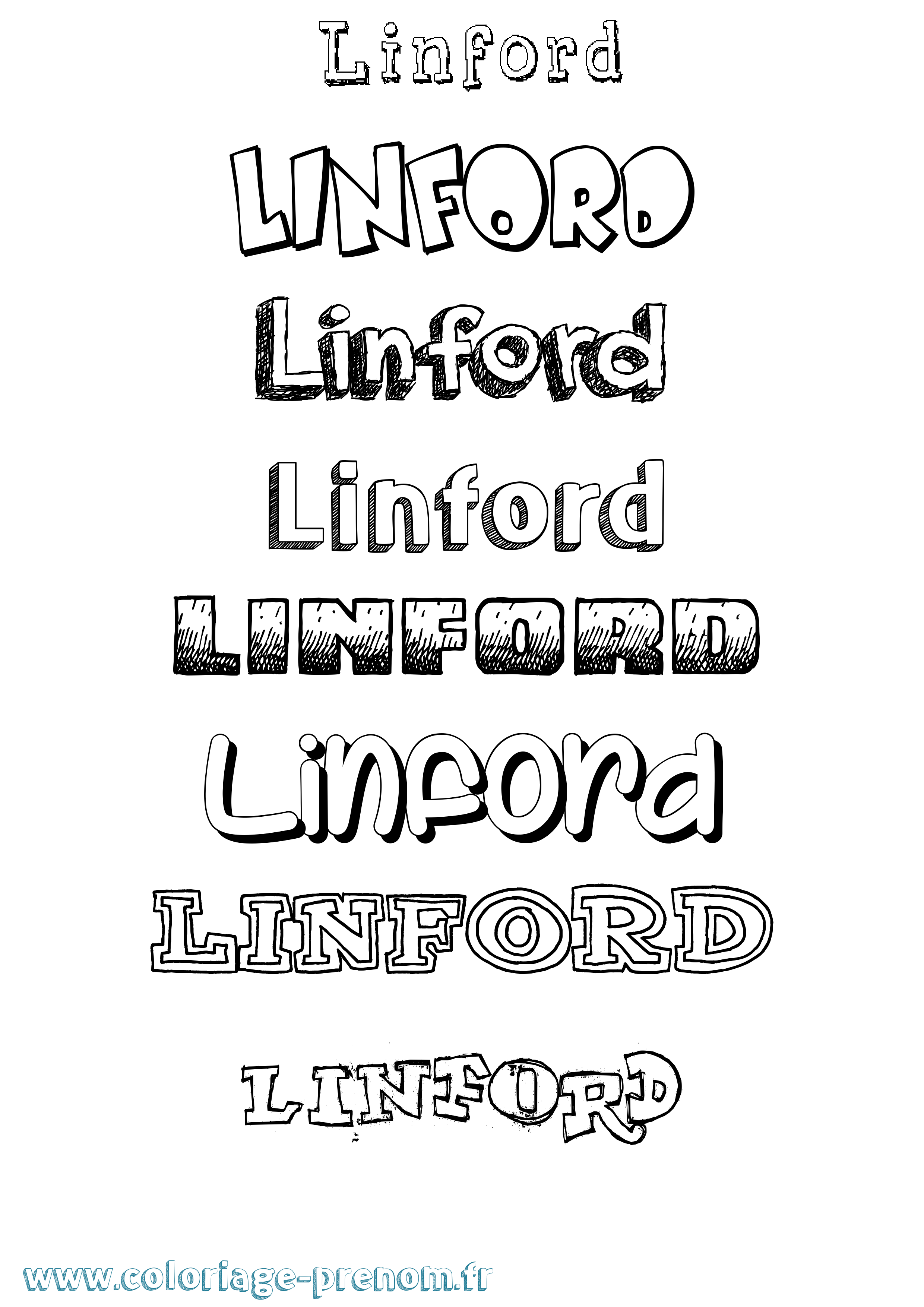 Coloriage Linford Dessiné Coloriage prénom Linford Dessiné