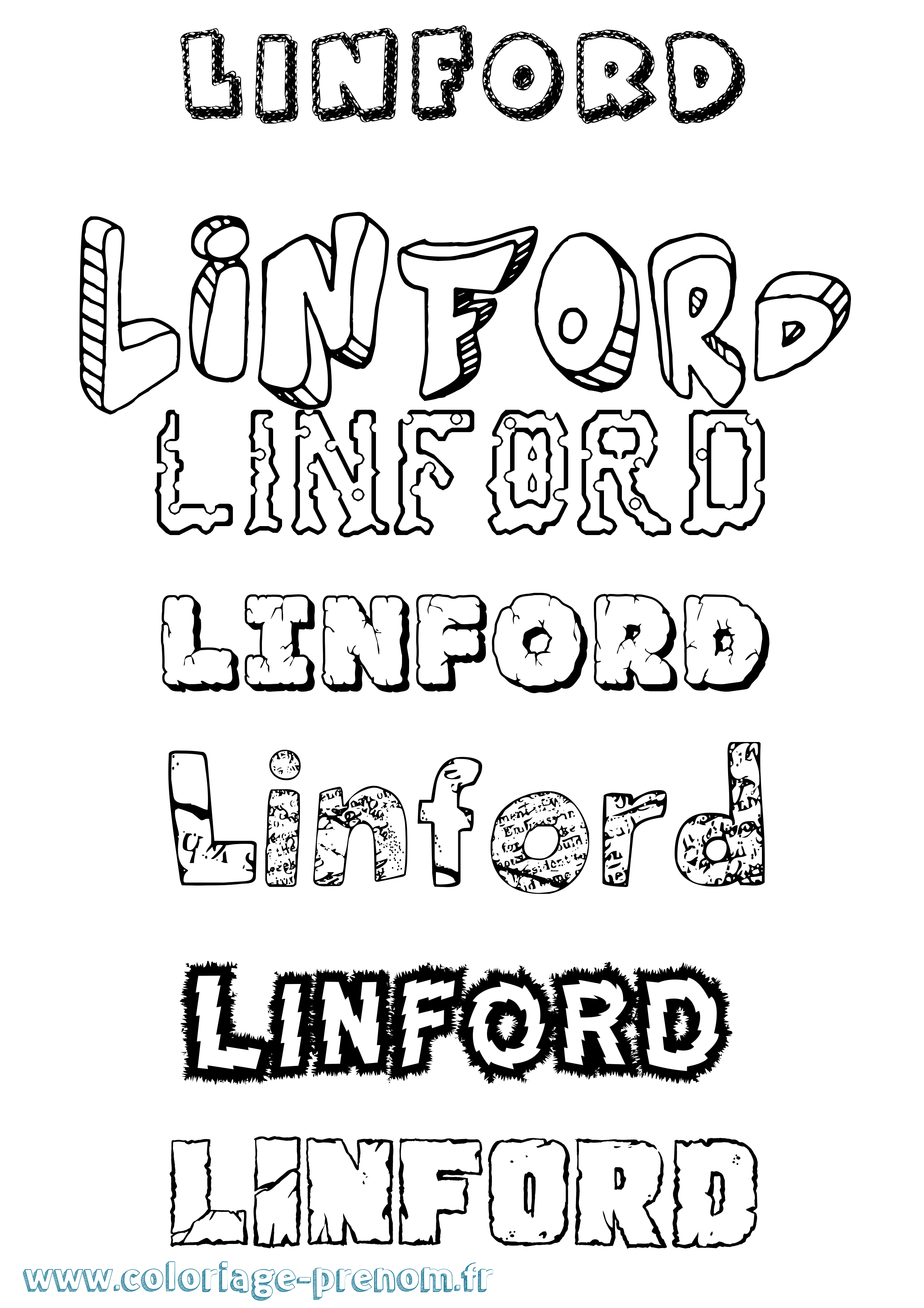 Coloriage Linford Destructuré Coloriage prénom Linford Destructuré