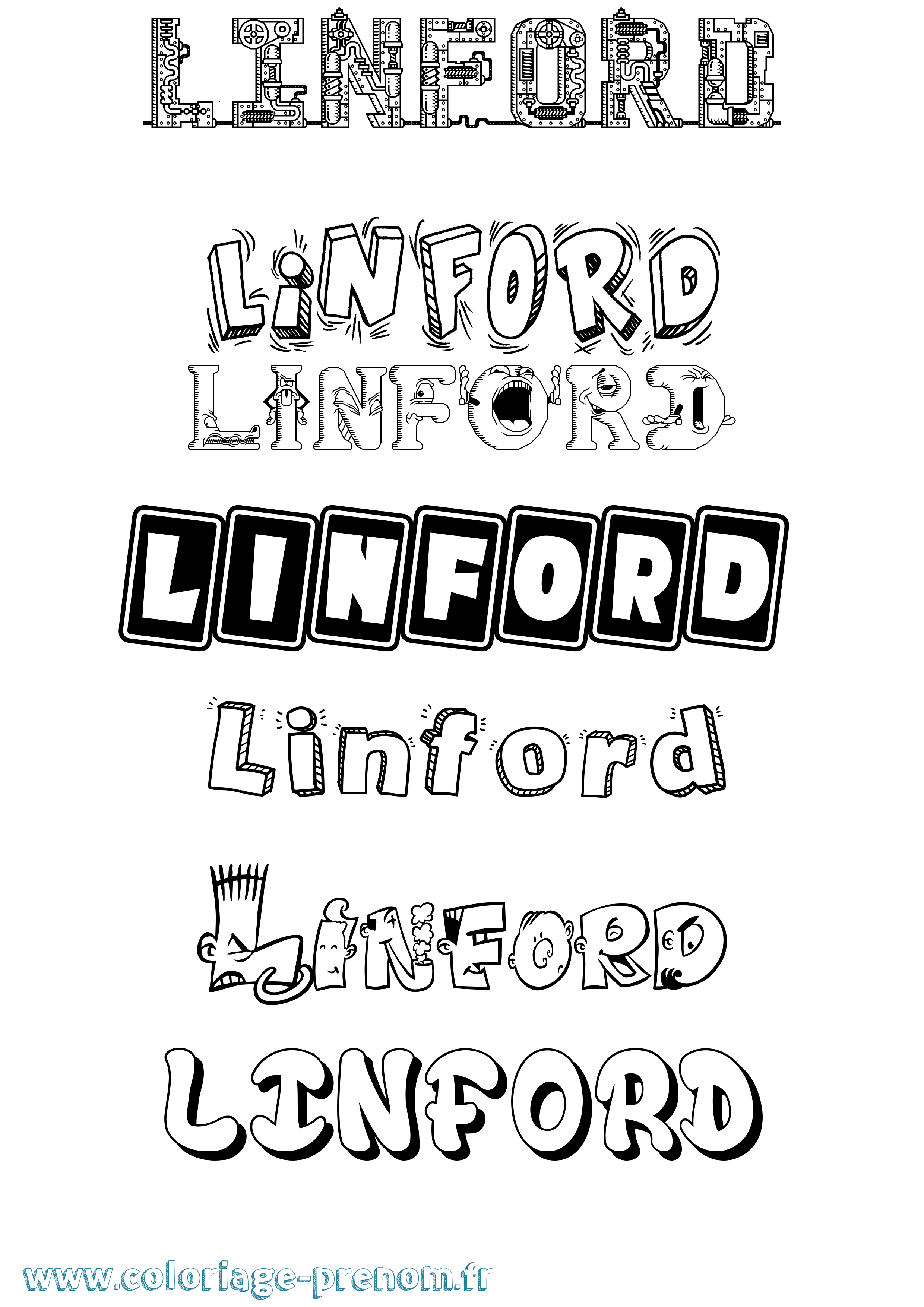 Coloriage Linford Fun Coloriage prénom Linford Fun