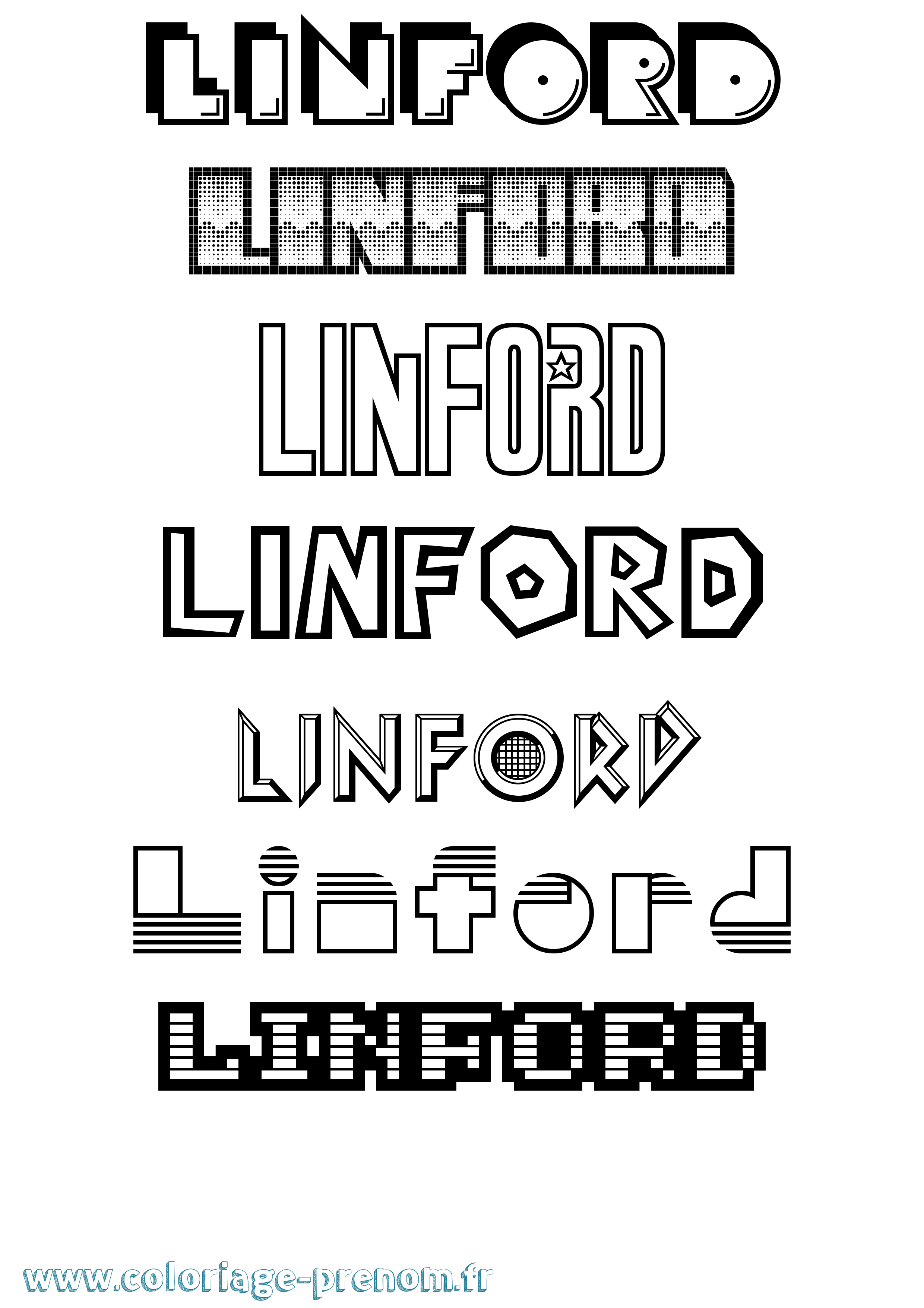 Coloriage Linford Jeux Vidéos Coloriage prénom Linford Jeux Vidéos