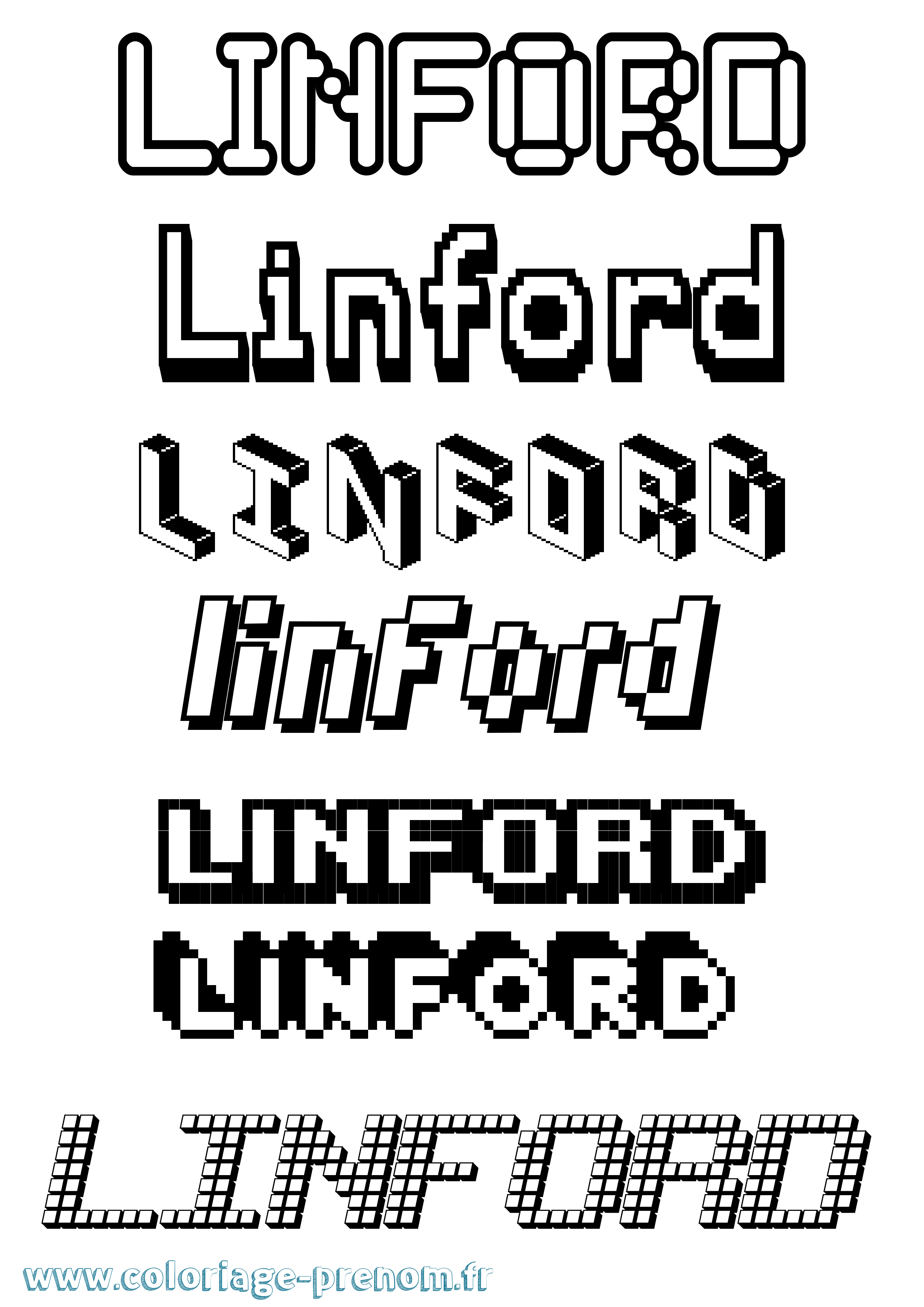 Coloriage Linford Pixel Coloriage prénom Linford Pixel
