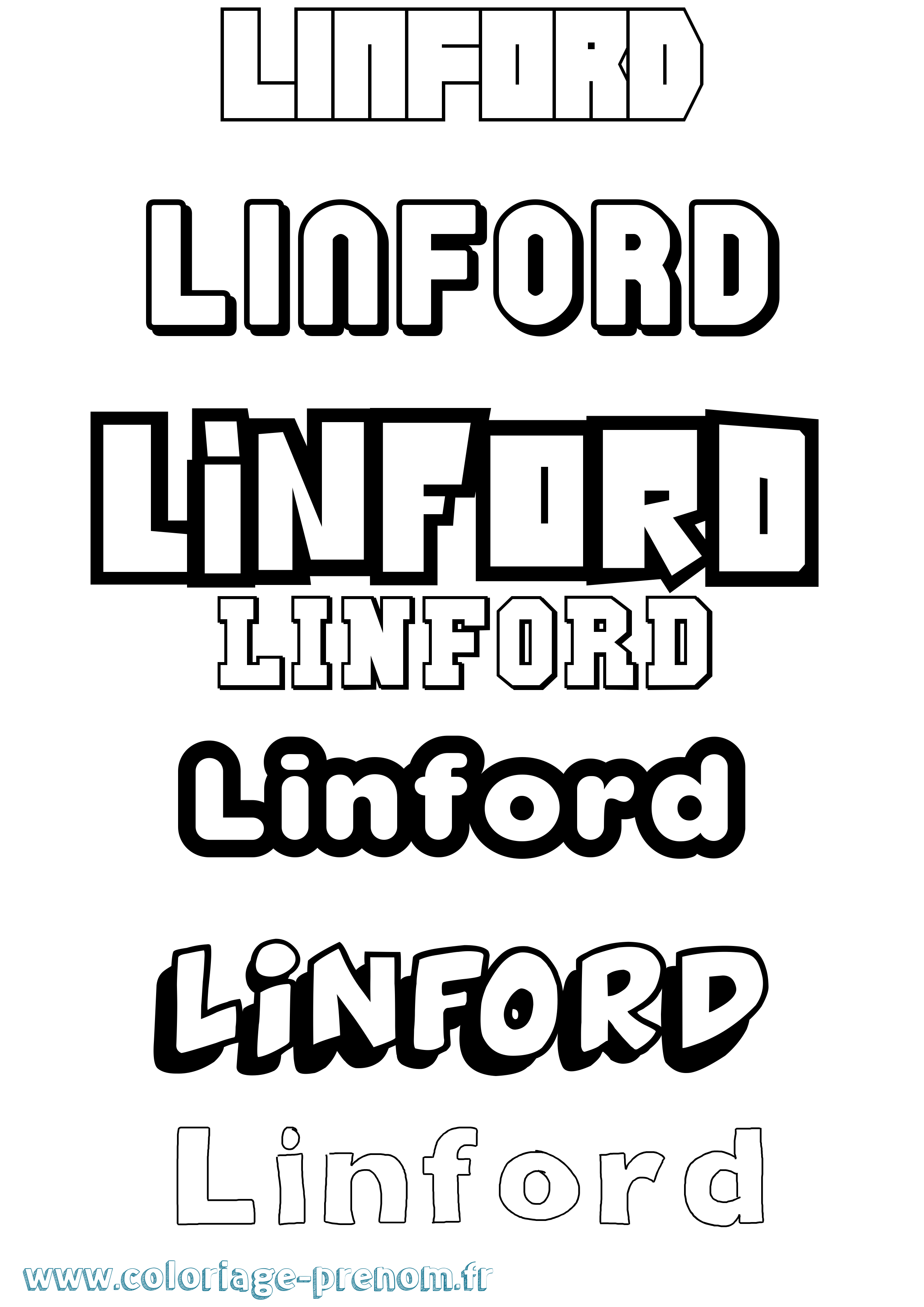 Coloriage Linford Simple Coloriage prénom Linford Simple