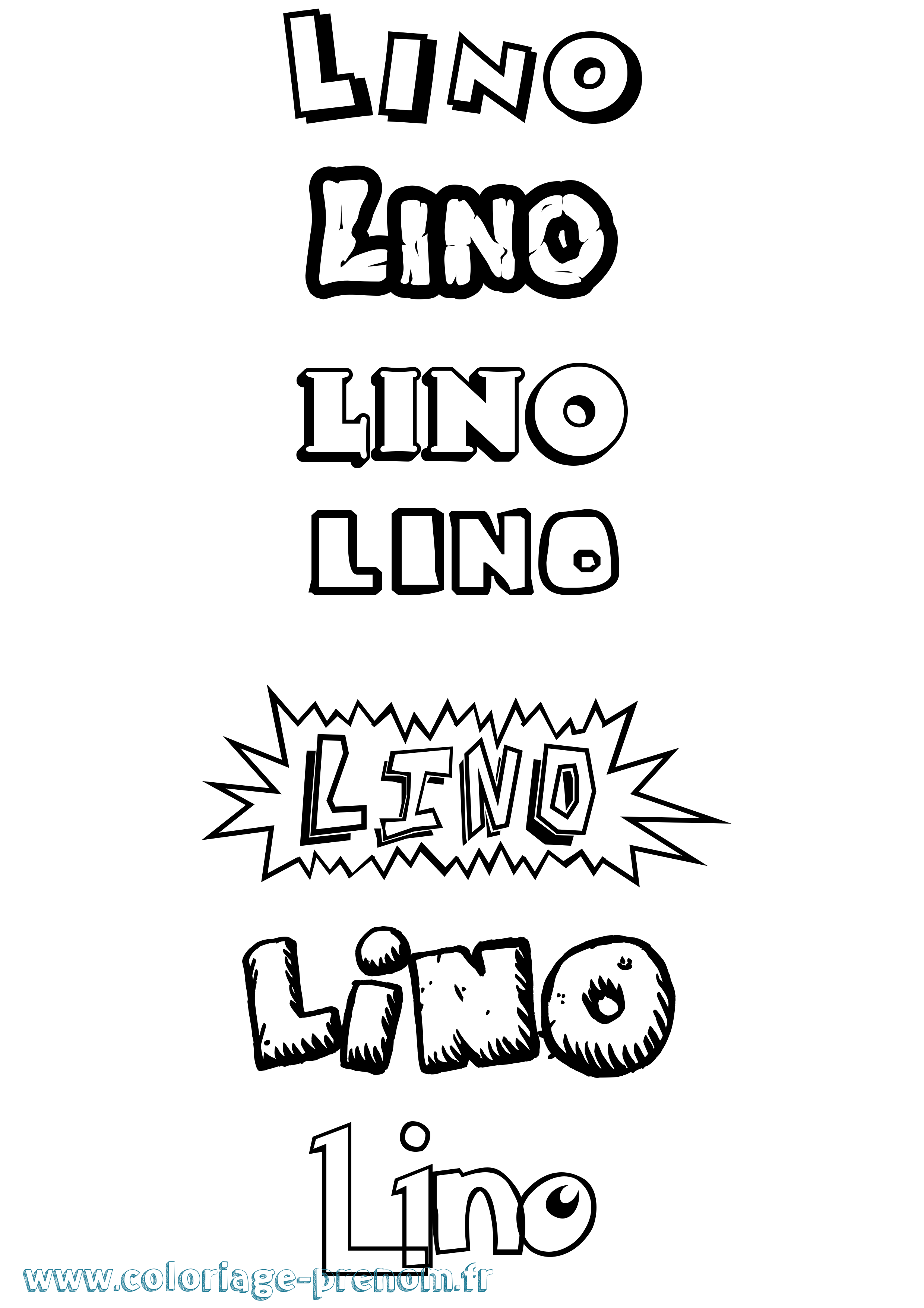 Coloriage prénom Lino