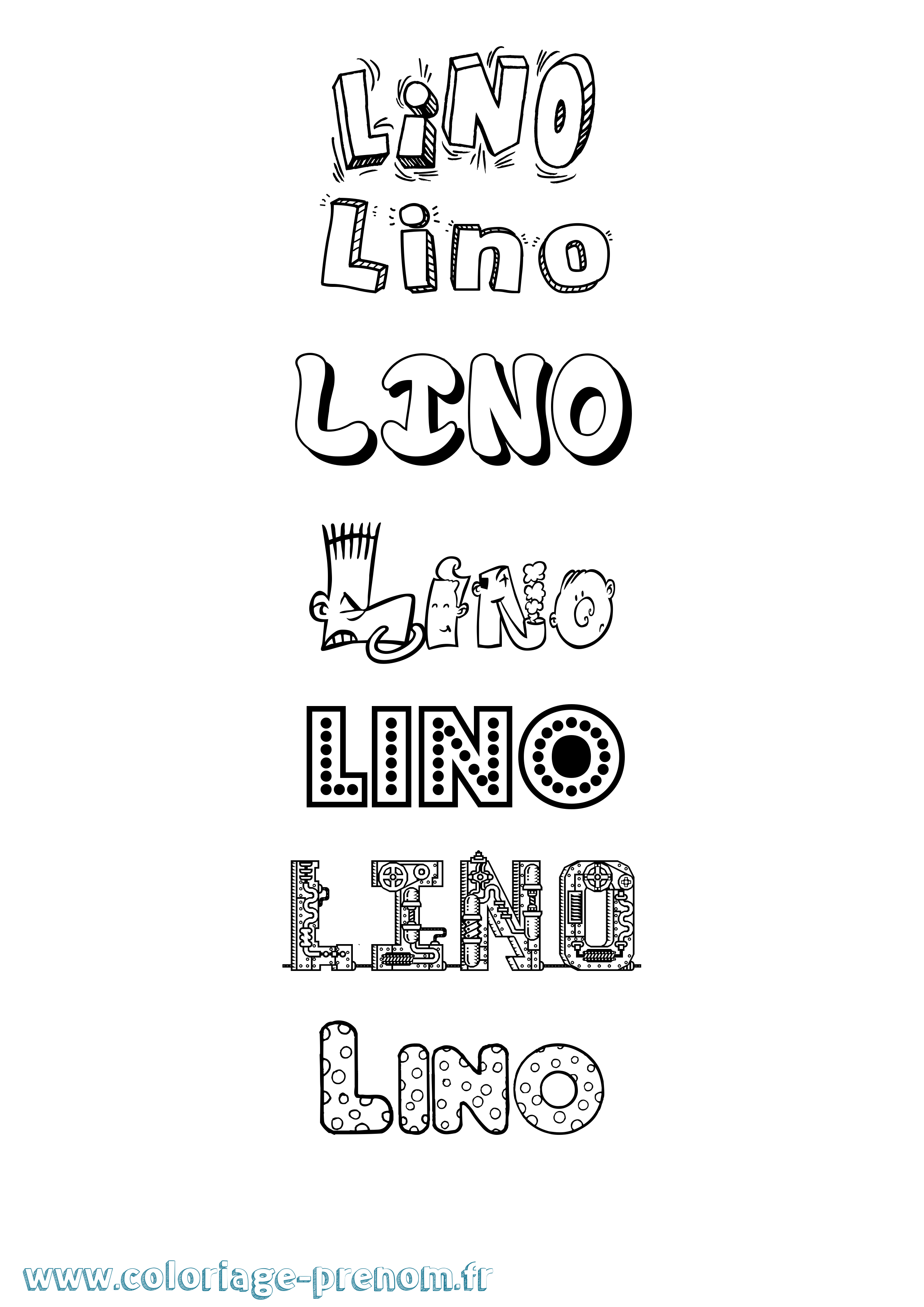Coloriage prénom Lino
